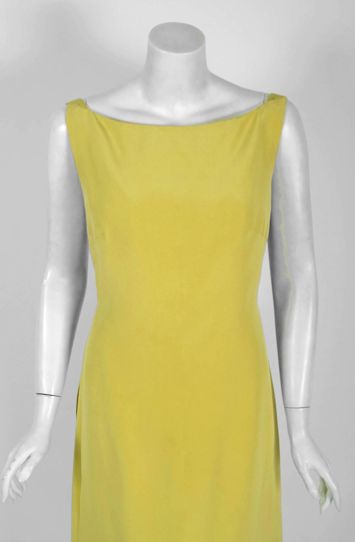 chartreuse silk dress