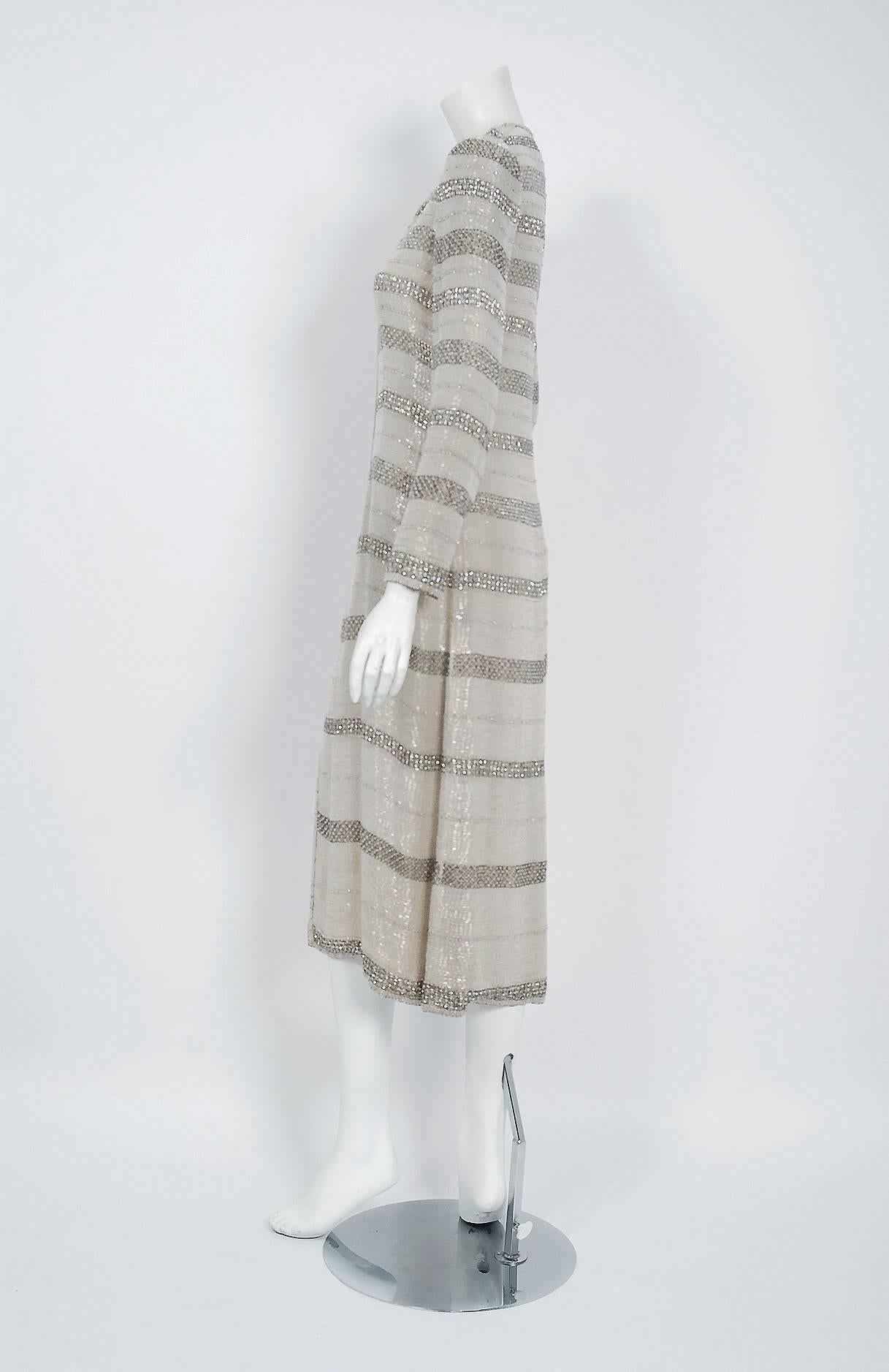 1976 Chanel Haute-Couture Rare Beaded Lesage Silk Jacket & Pleated Dress Skirt 2