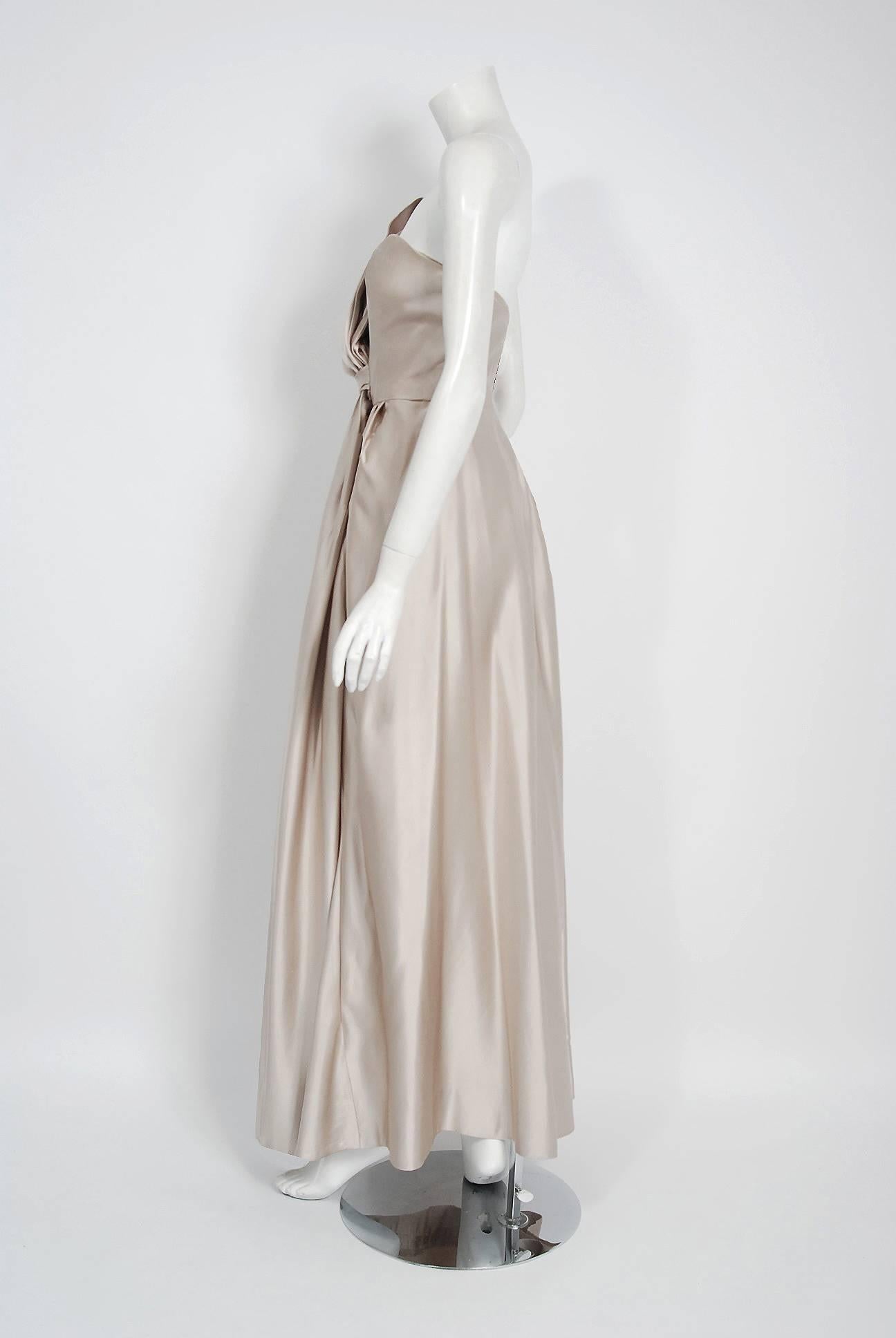 champagne silk gown
