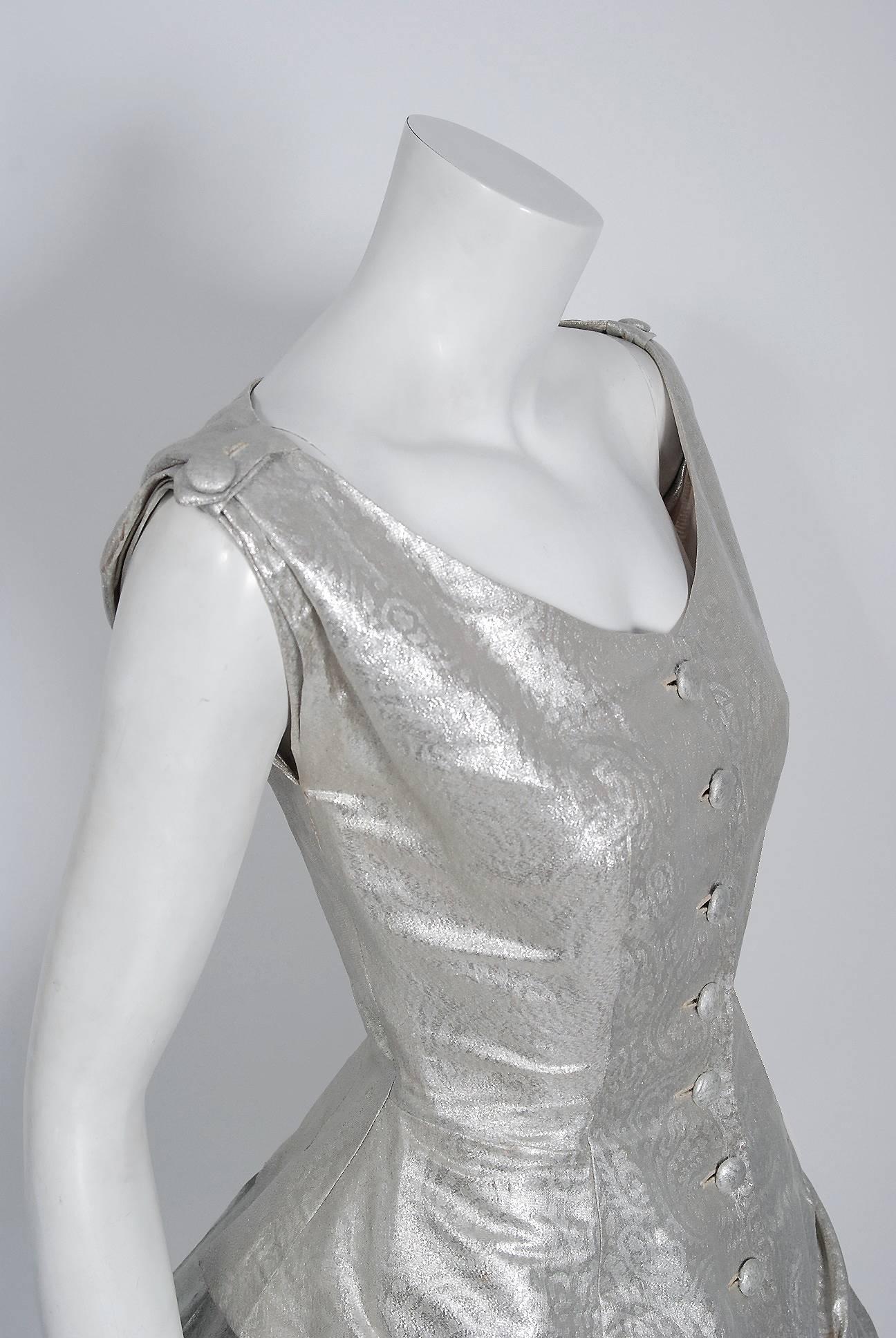 metallic silver skirt