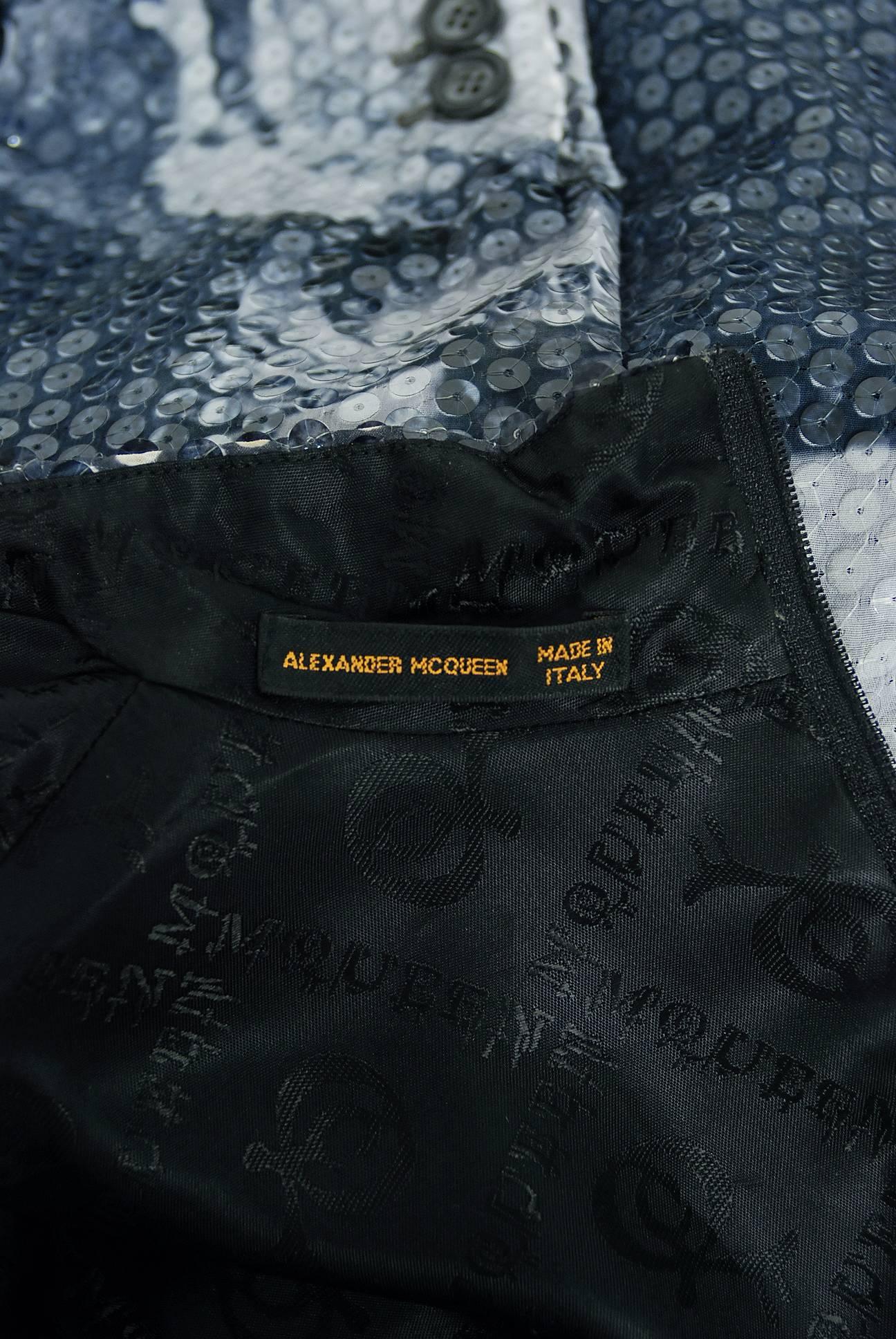 1998 Alexander McQueen 'Joan' Romanov' Sequin Print Long-Sleeve Runway Gown 3