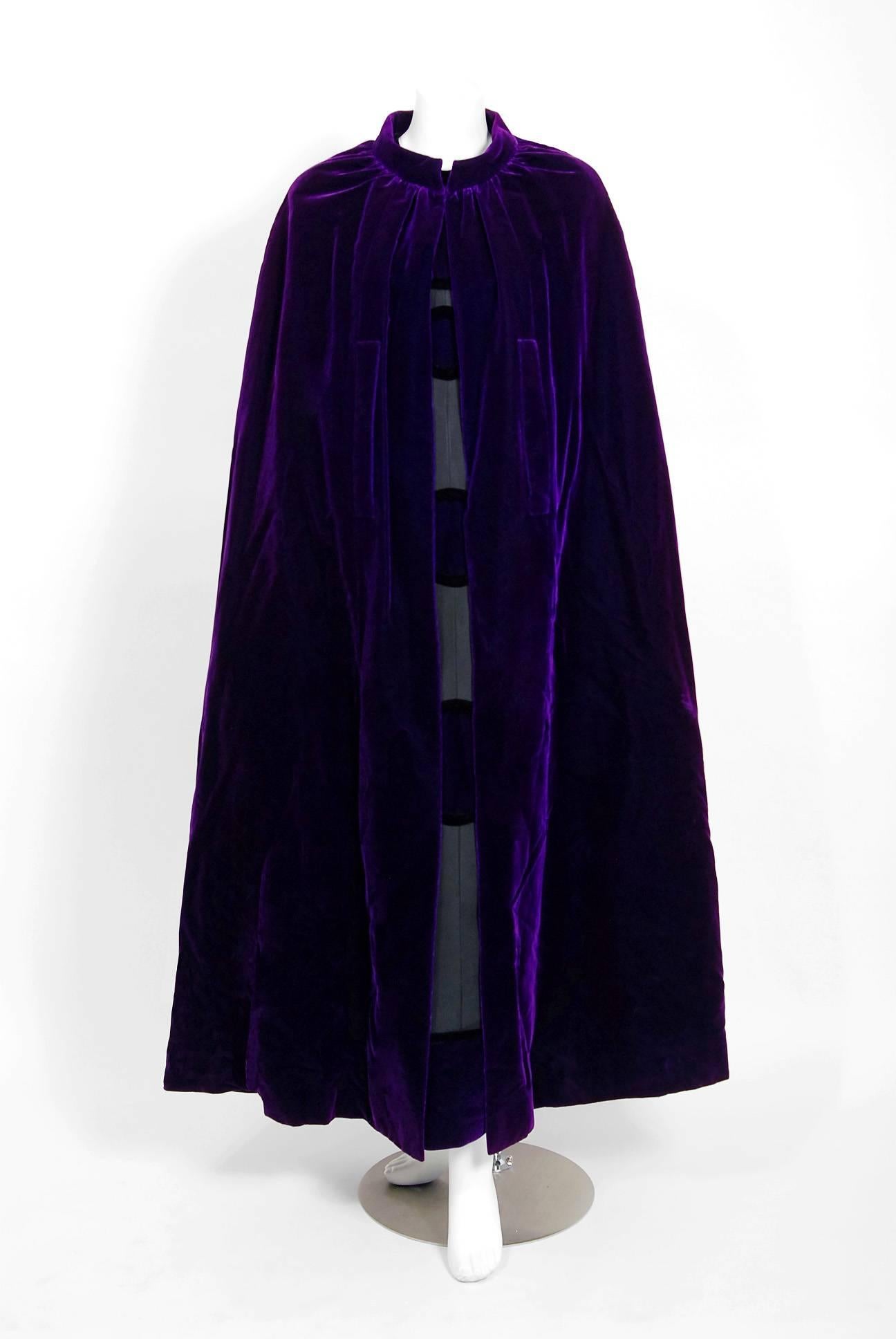 purple velvet cape