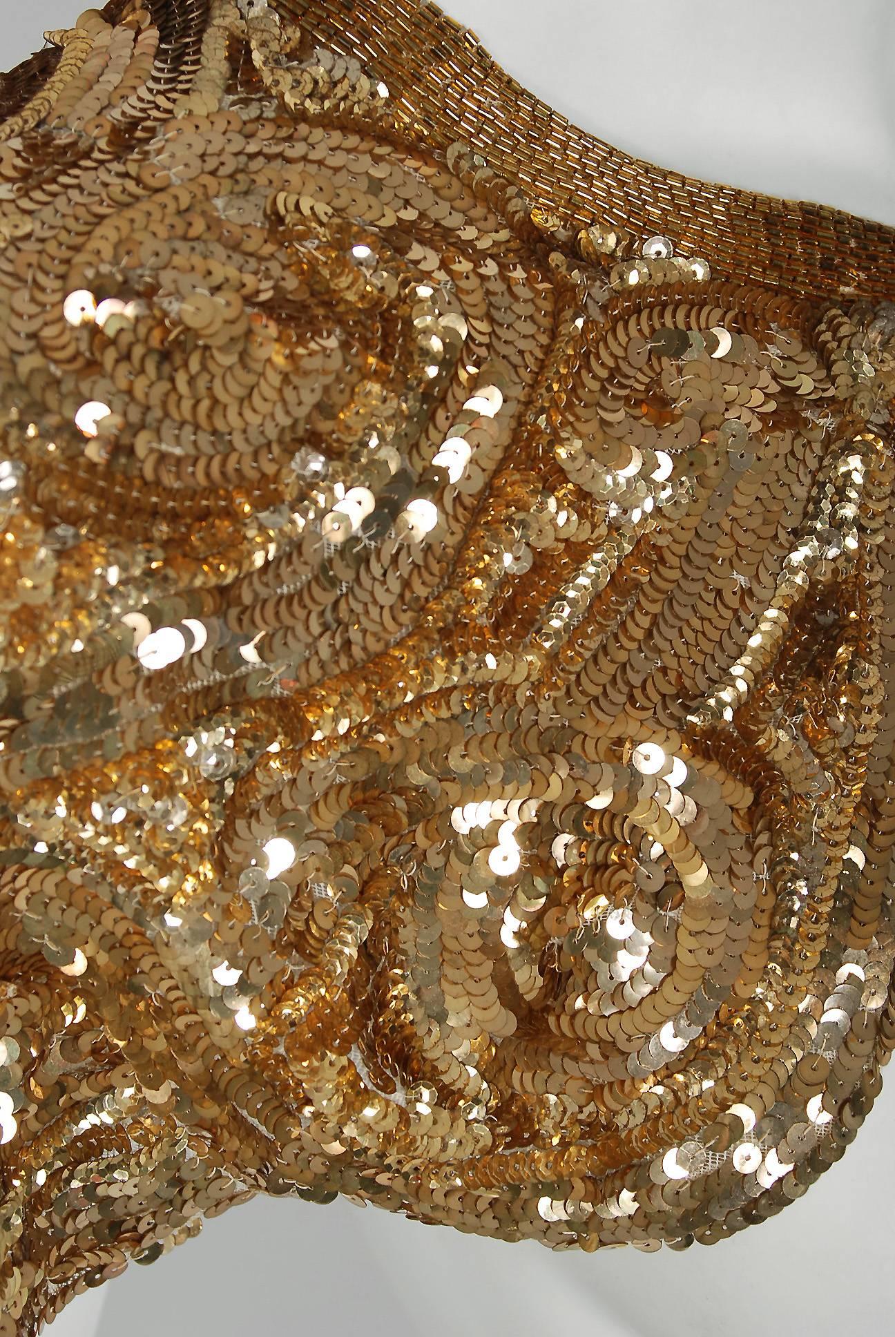 gold sequin capelet