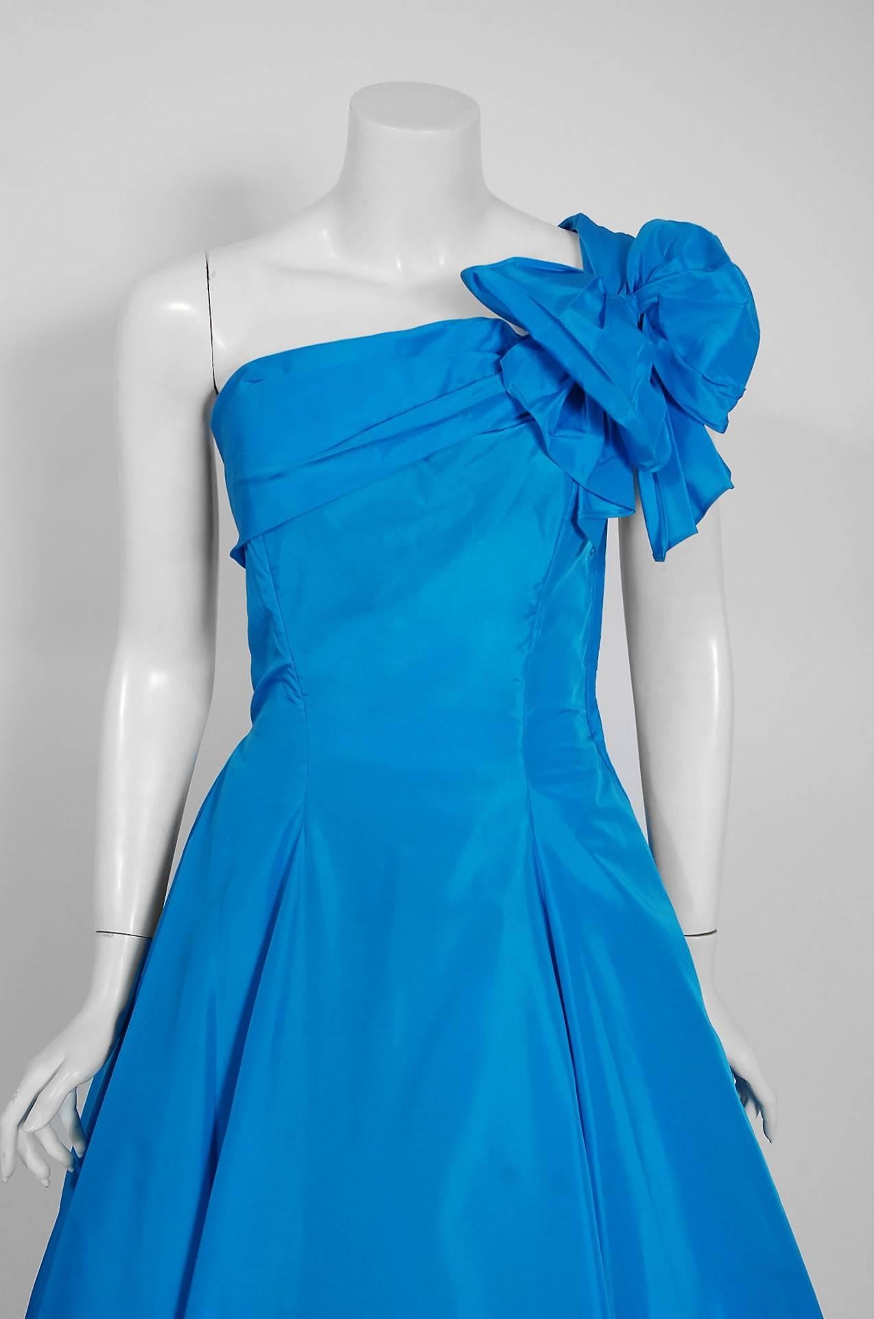 royal blue taffeta dress
