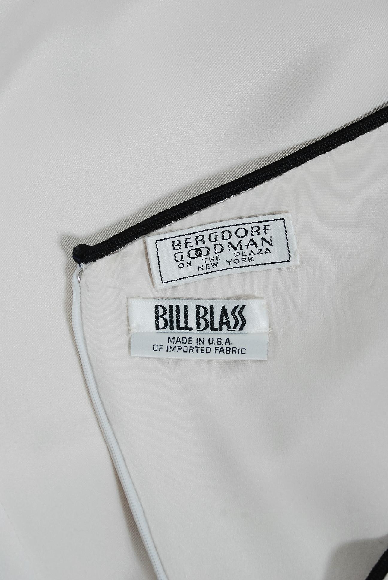 Vintage 1979 Bill Blass Couture Ivory Silk One-Shoulder Asymmetric Jumpsuit 1