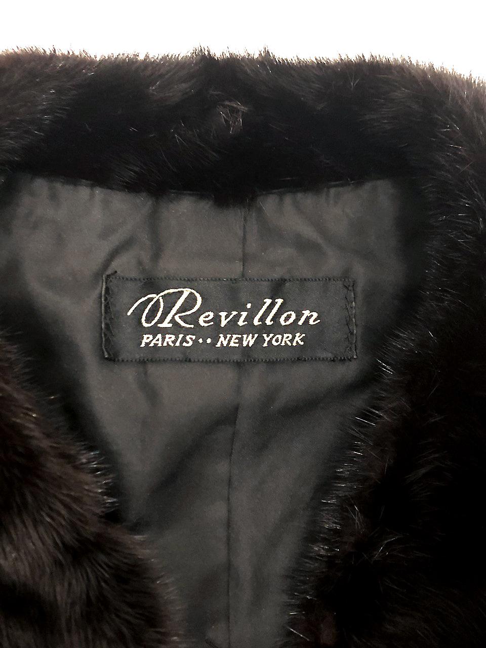 Vintage 1960's Revillon Paris Couture Black Diamond Mink Fur Bolero Jacket 4