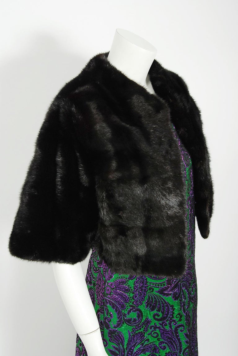 Velvet Princess Bolero  60s vintage mod  black bolero  glam