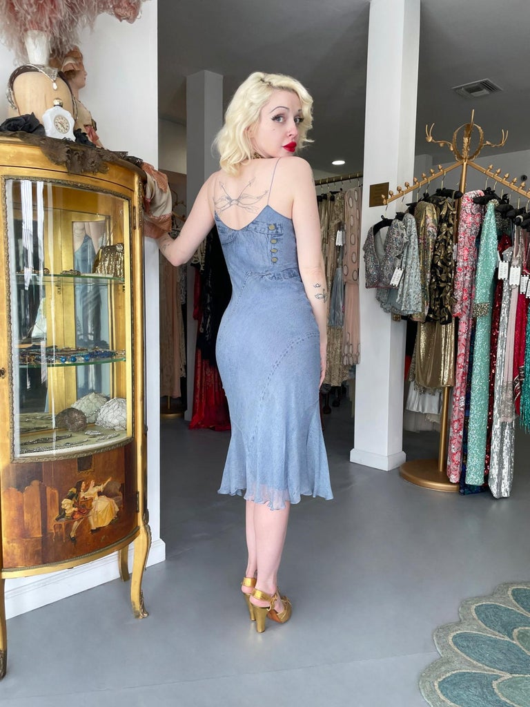 white christmas dresses Dior Denim Embellished Dress – weartherunway