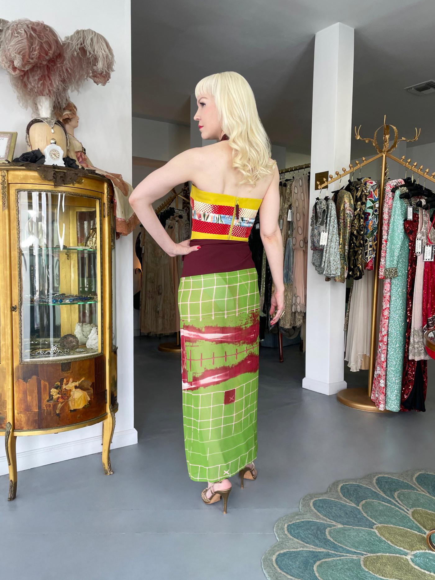 Robe bustier en soie graphique « Sex and the City » Jean Paul Gaultier Cyberbaba, 1996 15