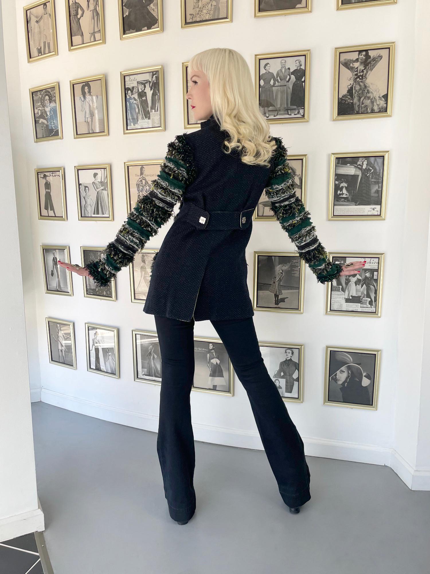 2011 Chanel by Karl Lagerfeld Runway Campaign Beaded Wool Double-Breasted Jacket For Sale 14