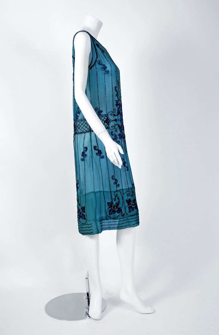 1920s drop waist evening dress