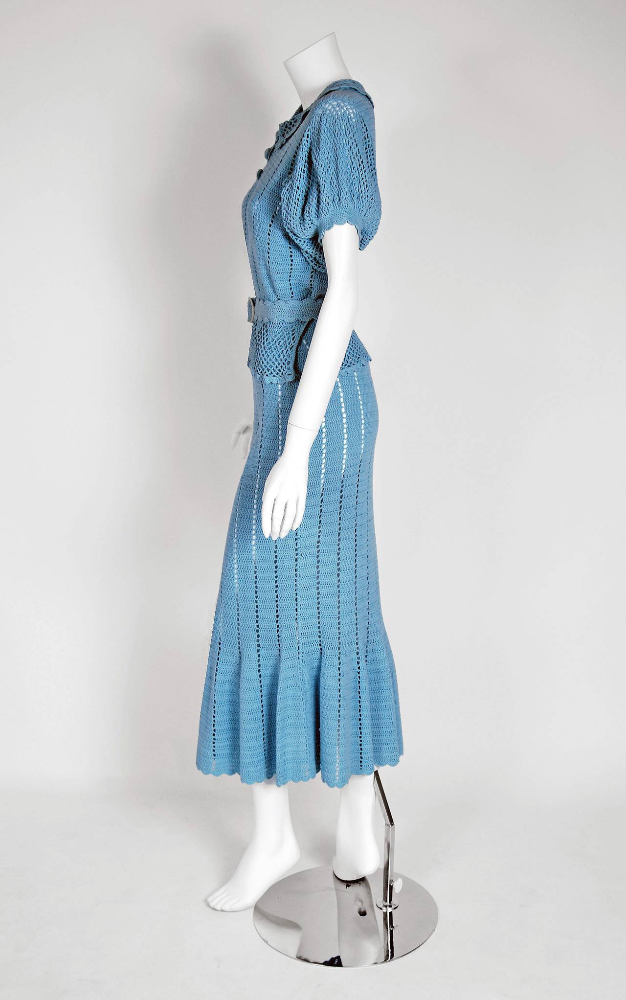 light blue knit dress