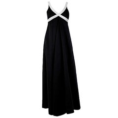 Vintage 1969 Rudi Gernreich Iconic Cross-Your-Heart Black Knit Maxi Dress w/Tags