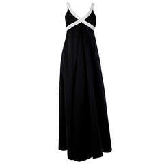 1960's Rudi Gernreich Iconic Cross Your Heart Black White Maxi Dress With Tags 1