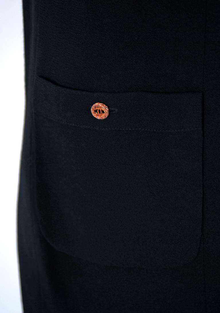 Women's 1990's Chanel Black Silk-Crepe & Satin Sleeveless Mod Mini Cocktail Dress