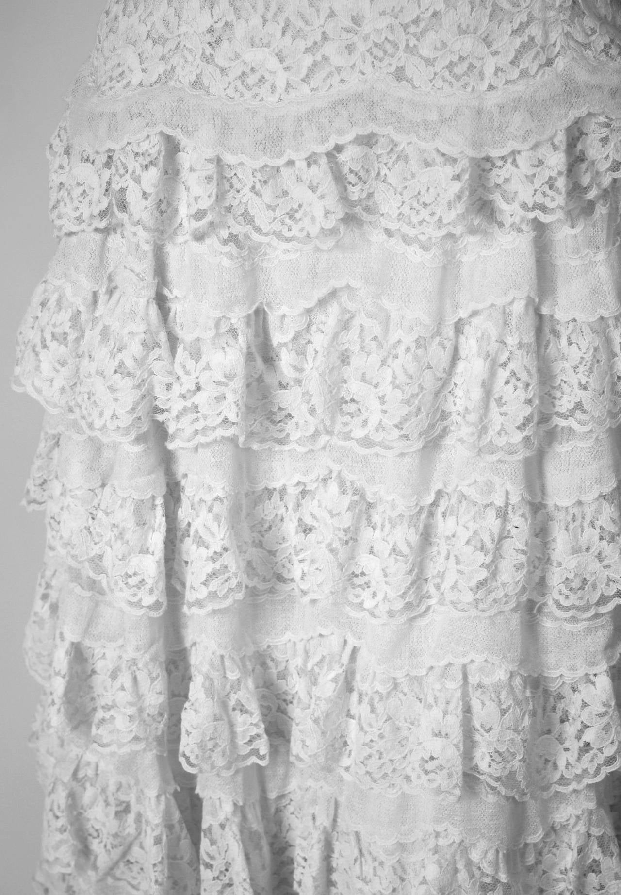 white tiered ruffle dress