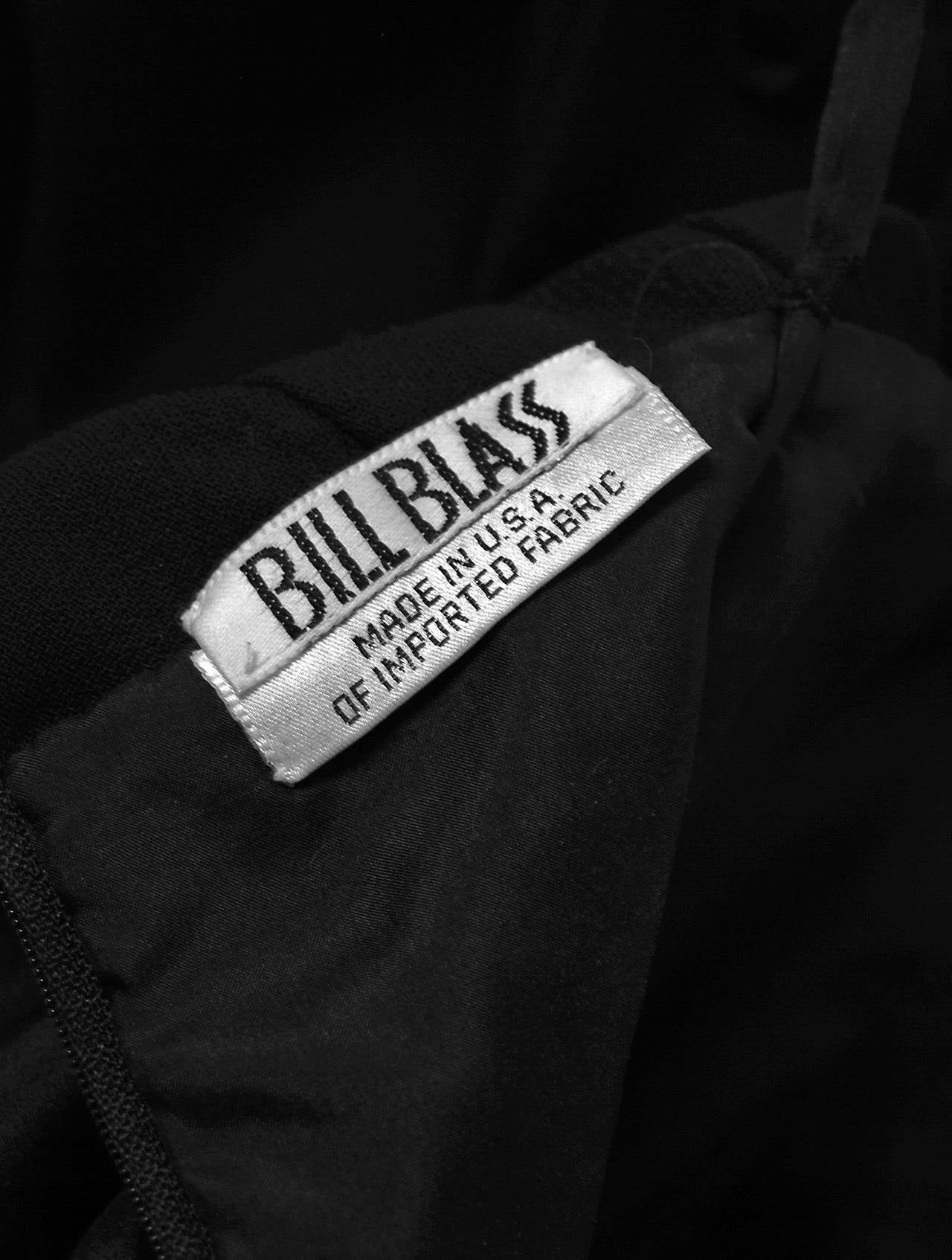 1990's Bill Blass Strapless Black Crepe Carwash Pleated Cocktail Dress 1
