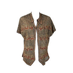 1920's Metallic Embroidered Art-Deco Swirls Net-Tulle Flapper Bohemian Blouse 12
