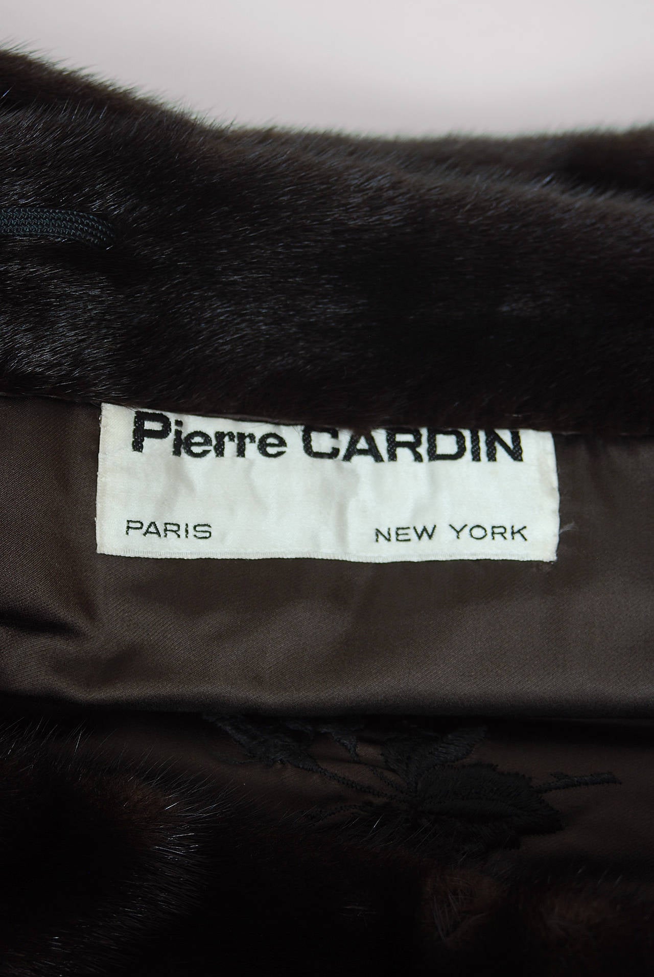1960's Pierre Cardin Couture Chocolate-Brown Mink & Sable Belted Princess Coat 2