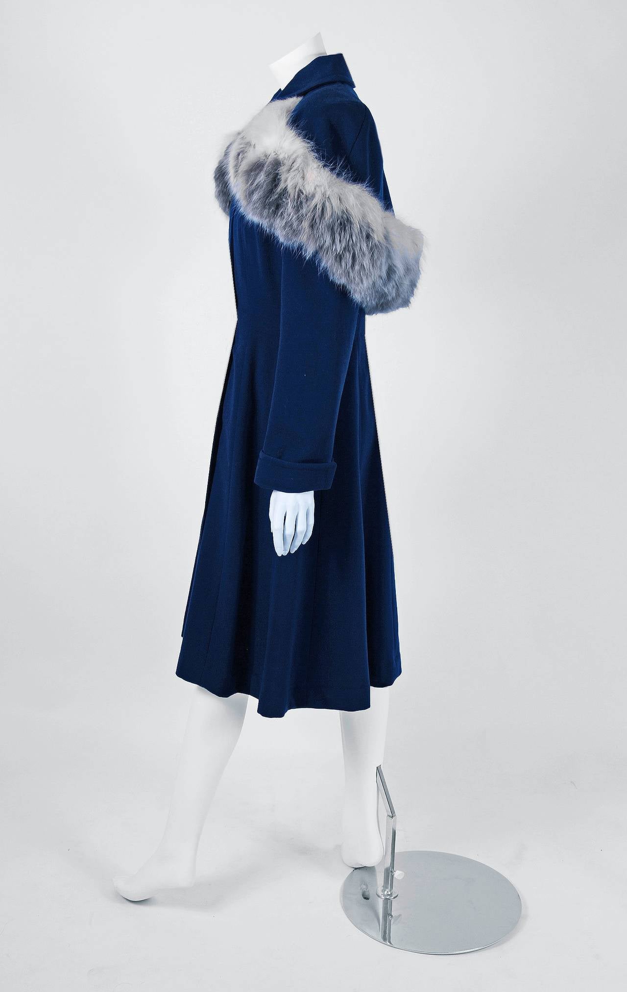 blue fur cape