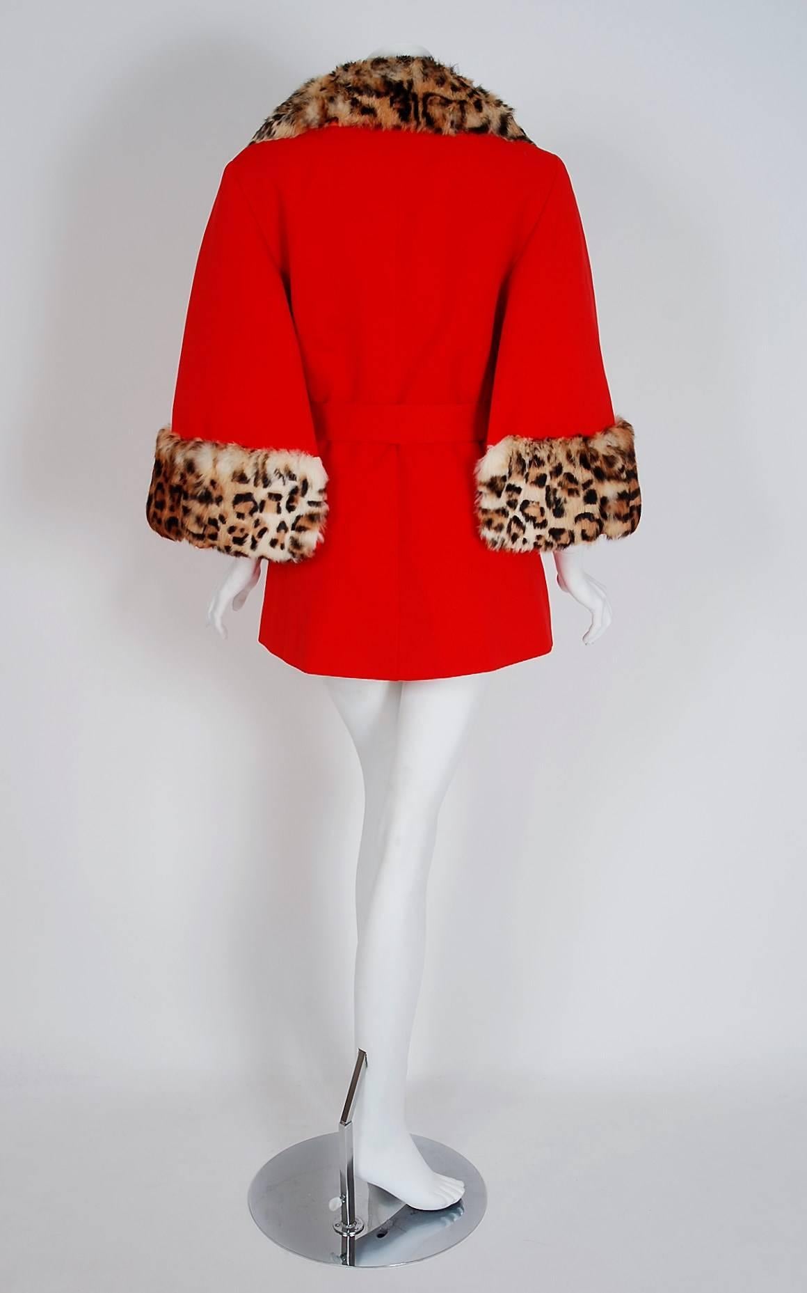 leopard red coat