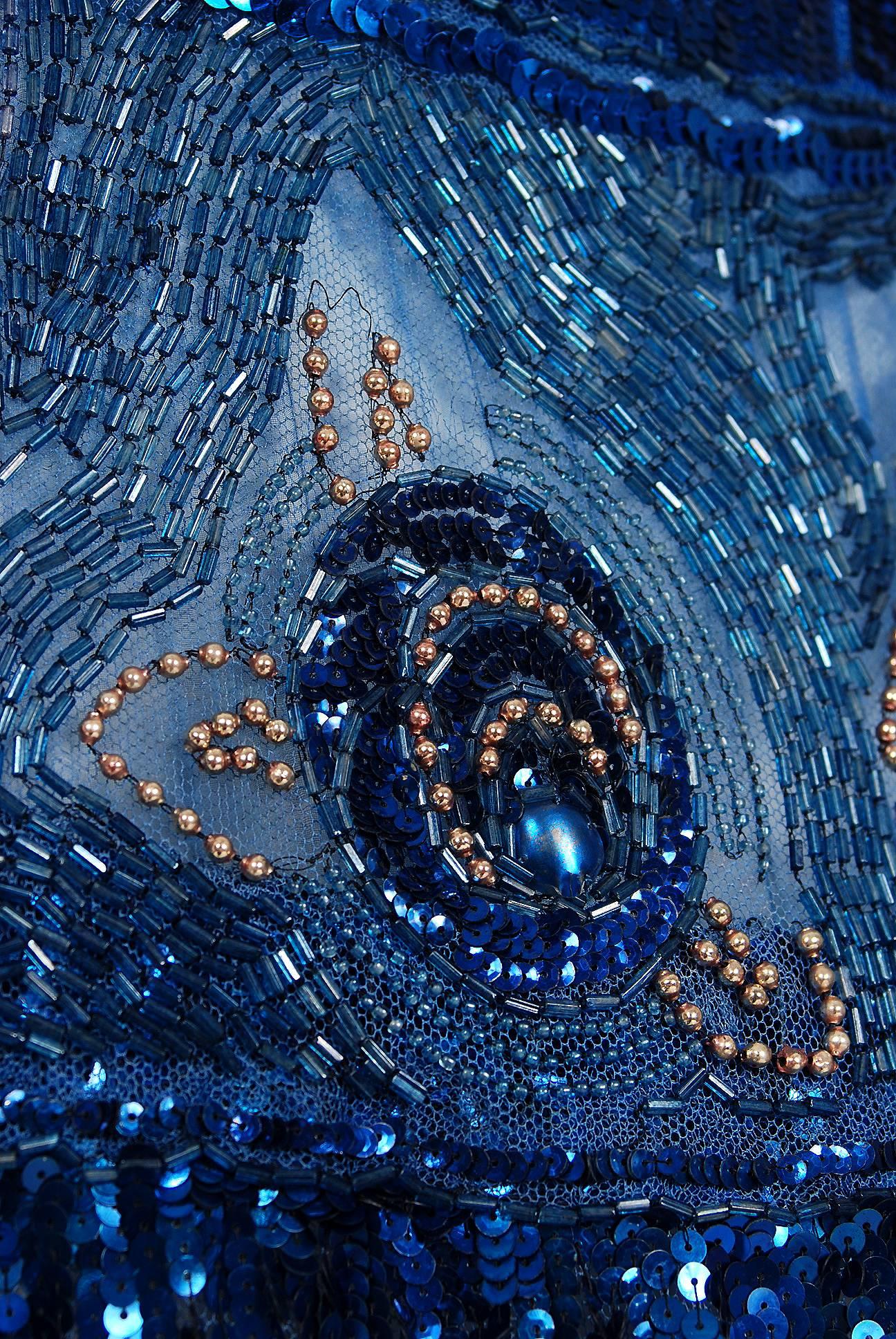 sapphire blue sequin dress