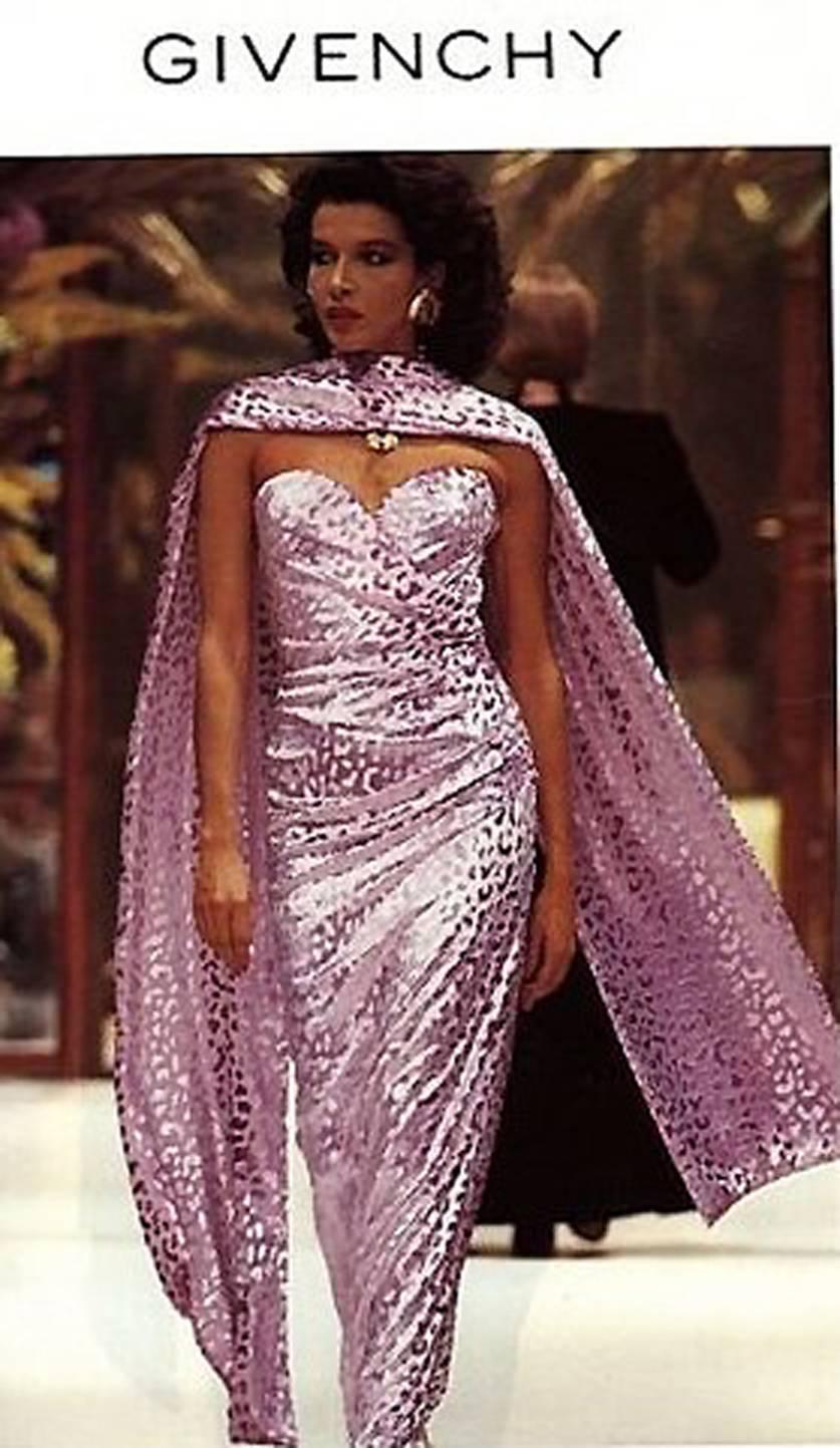 Givenchy, the name itself evokes glamour, refined elegance, simplicity and style. Givenchy's trademark of sculpted lines and luxurious fabrics make his work easily recognizable. This gorgeous gown, dating back to 1990, is a beautiful example of his