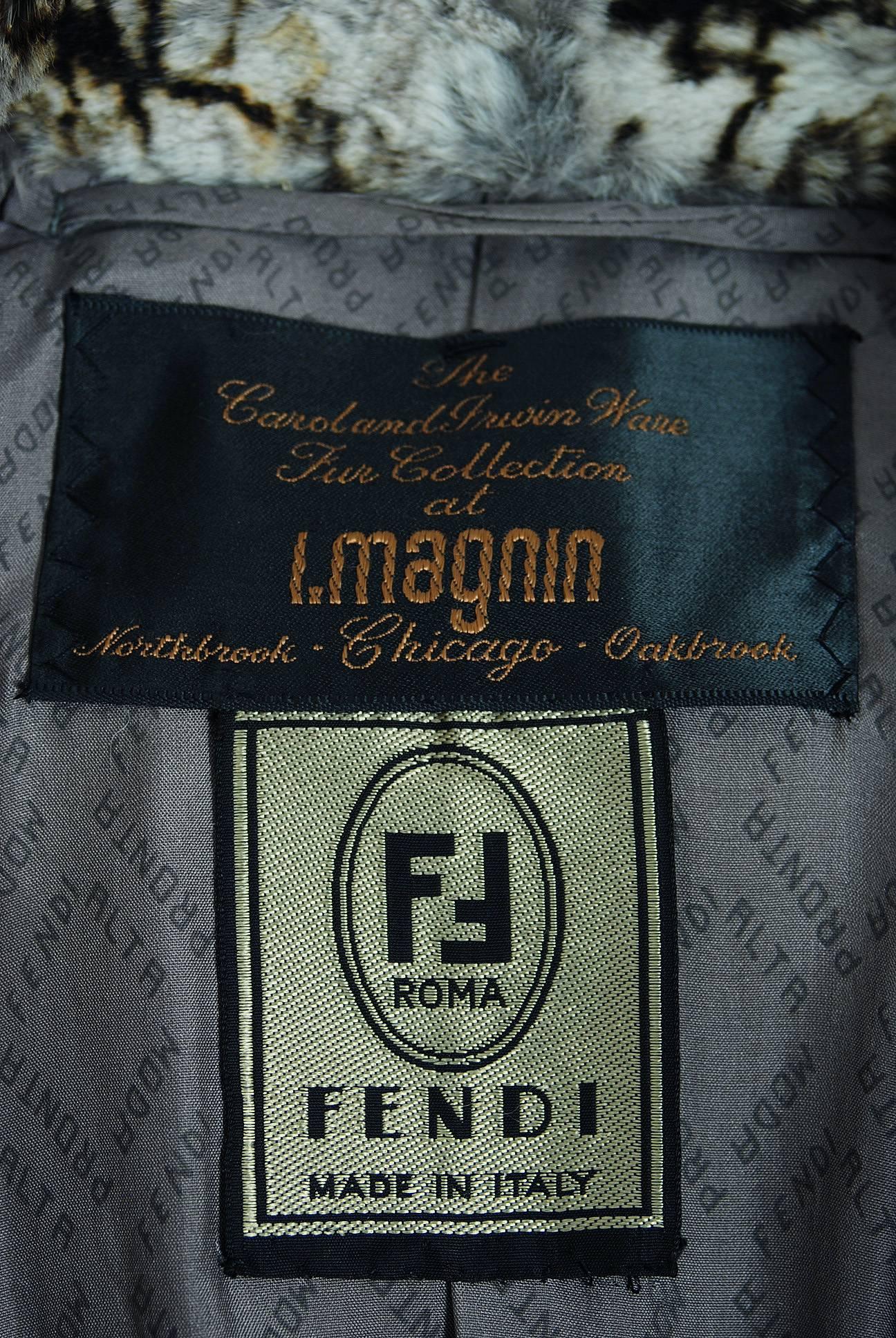 Vintage 1970's Fendi Couture by Karl Lagerfeld Chinchilla Fur Maxi Jacket Vest 1
