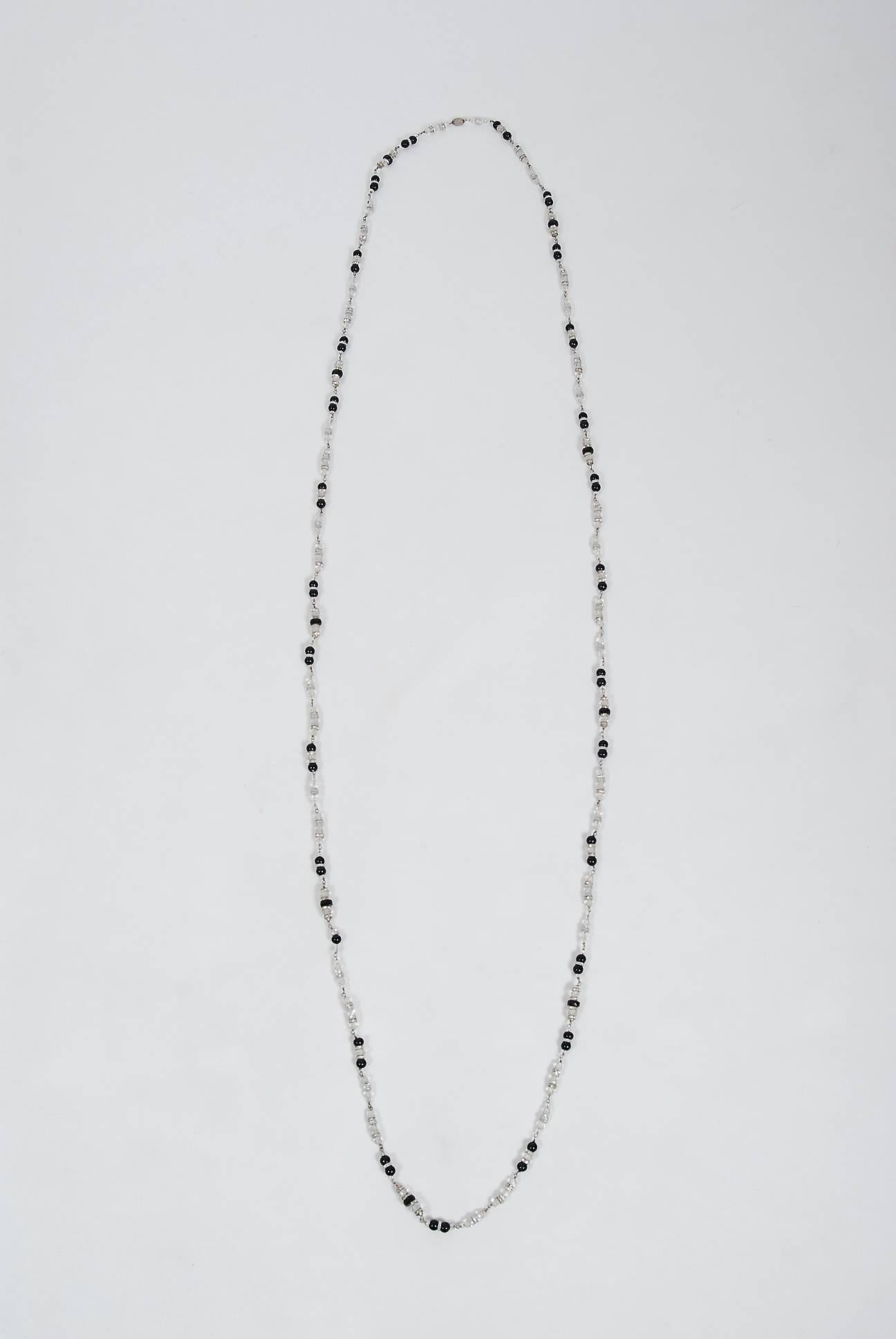 Mixed Cut Vintage 1954 Chanel by Robert Goossens Crystal Long Sautoir Couture Necklace For Sale