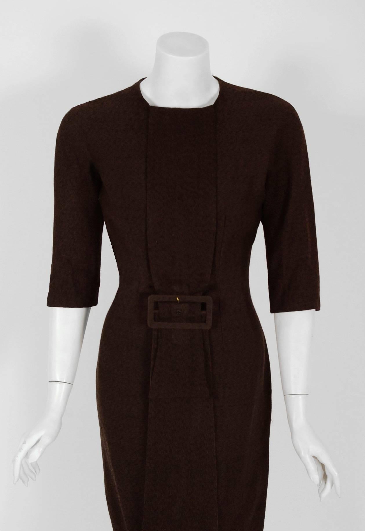 brown wool dress