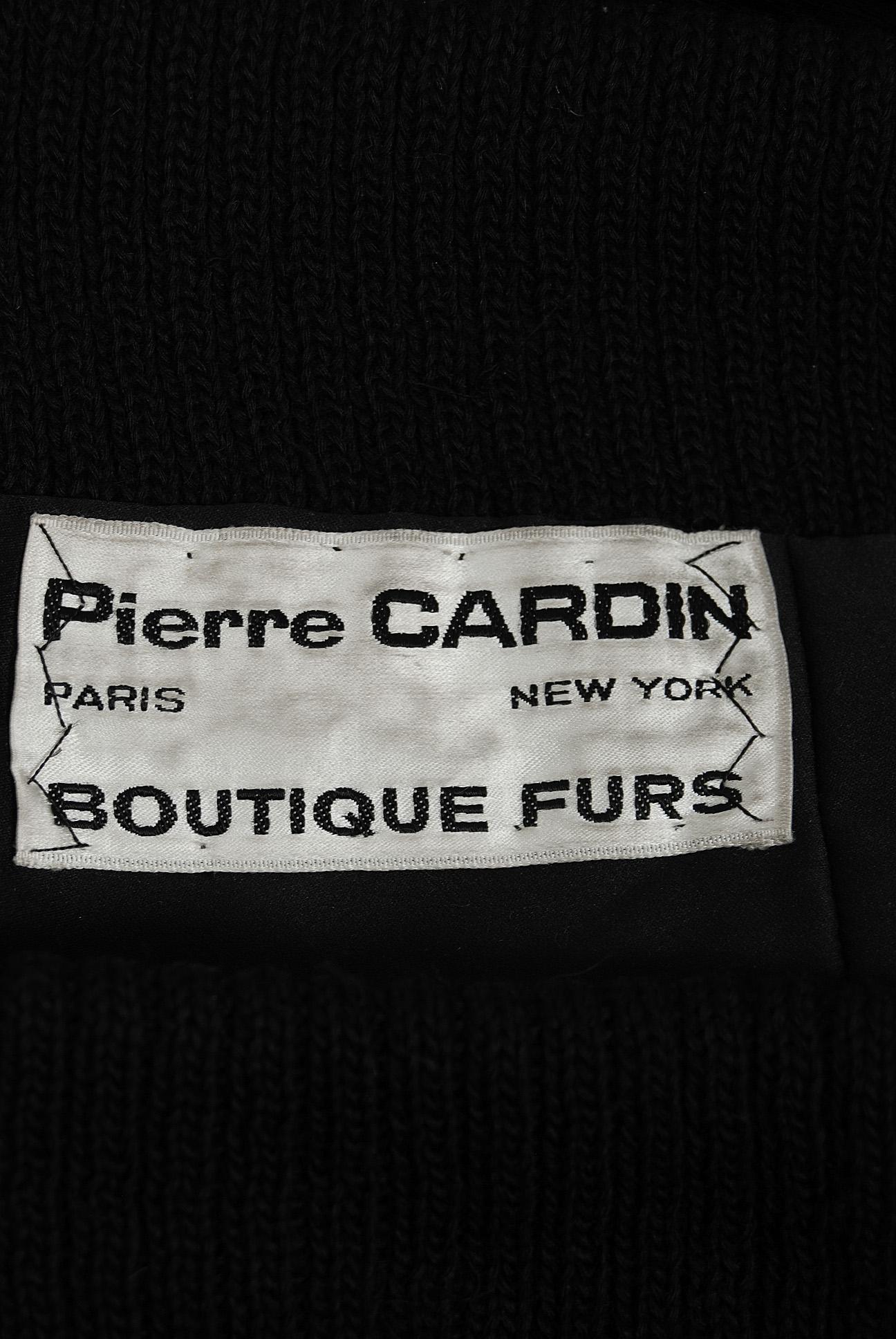 Vintage 1968 Pierre Cardin Couture Mink-Fur & Wool Knit Cardigan Sweater Jacket In Good Condition In Beverly Hills, CA