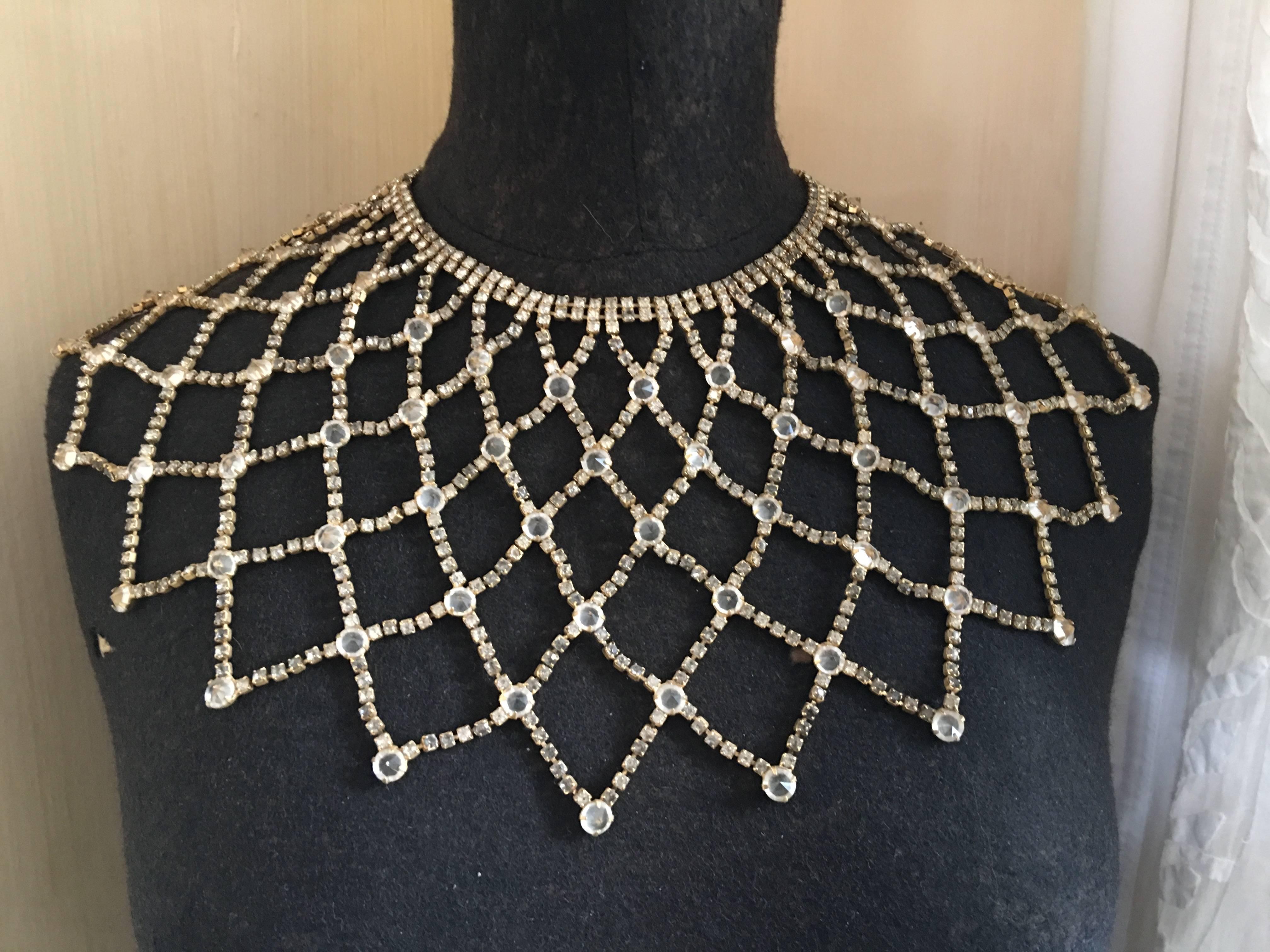 Unsigned Schreiner of New York jewelled lattice collar In Good Condition In Greyabbey, County Down