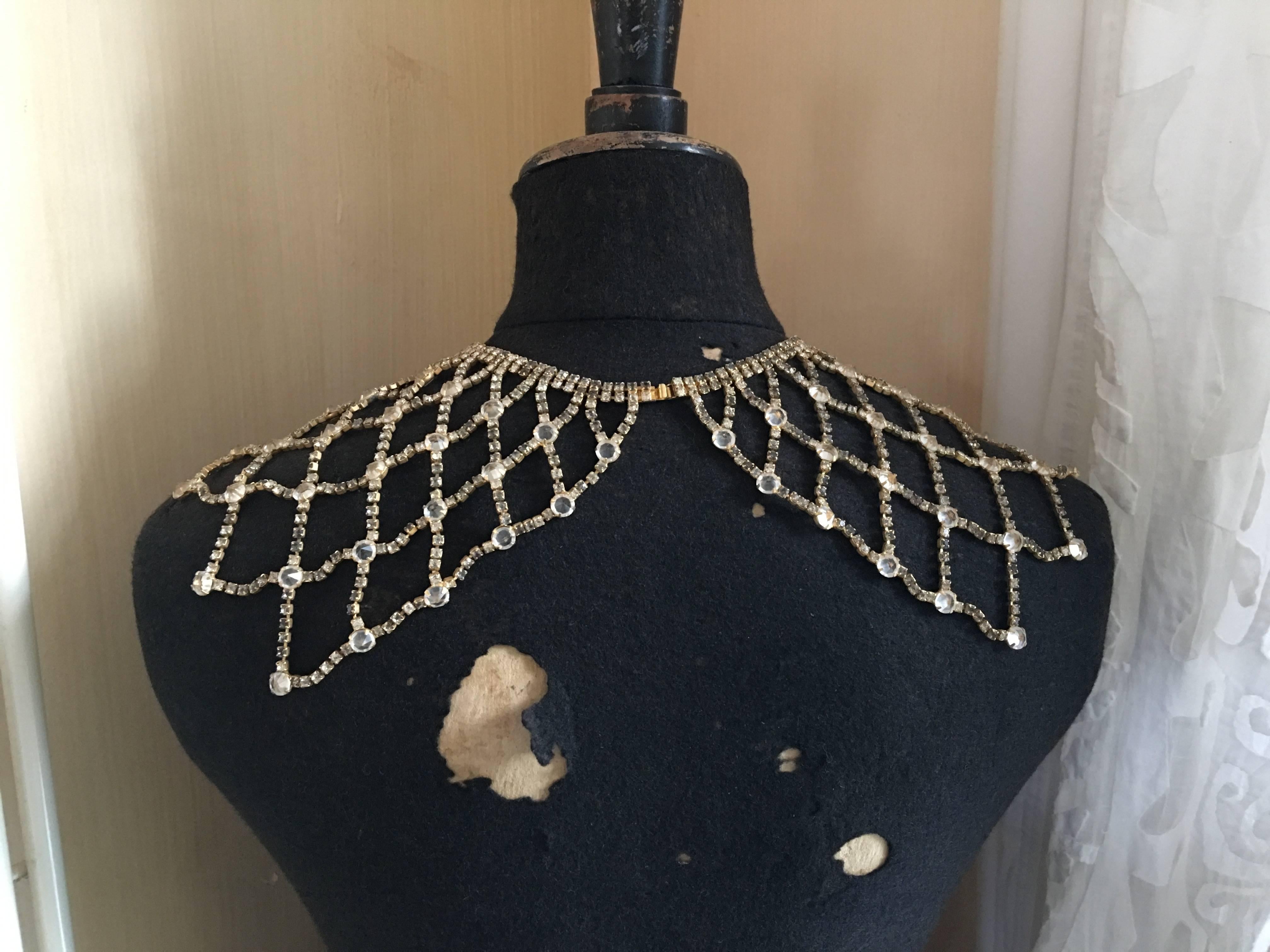 Unsigned Schreiner of New York jewelled lattice collar 1