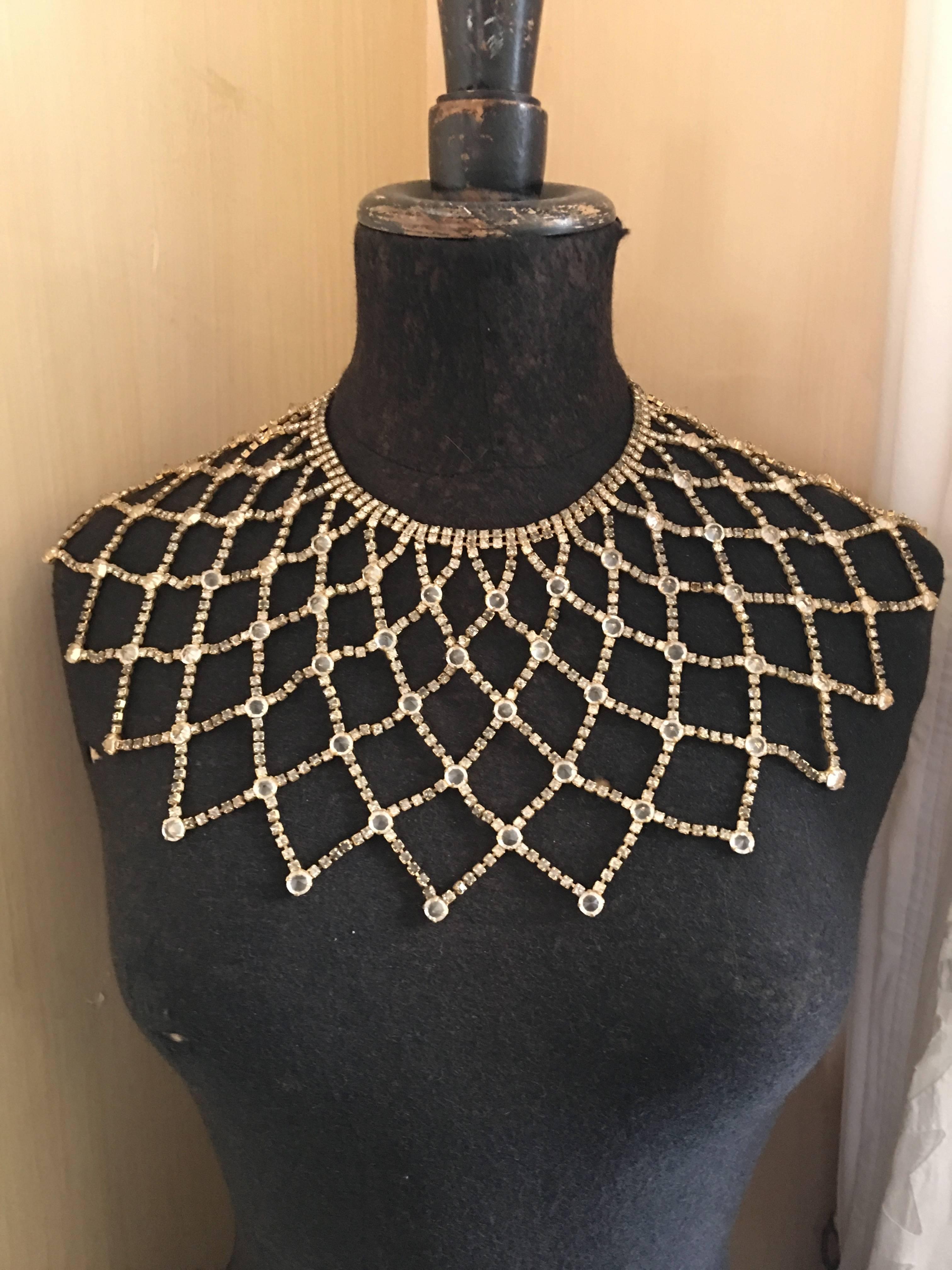 Unsigned Schreiner of New York jewelled lattice collar 6