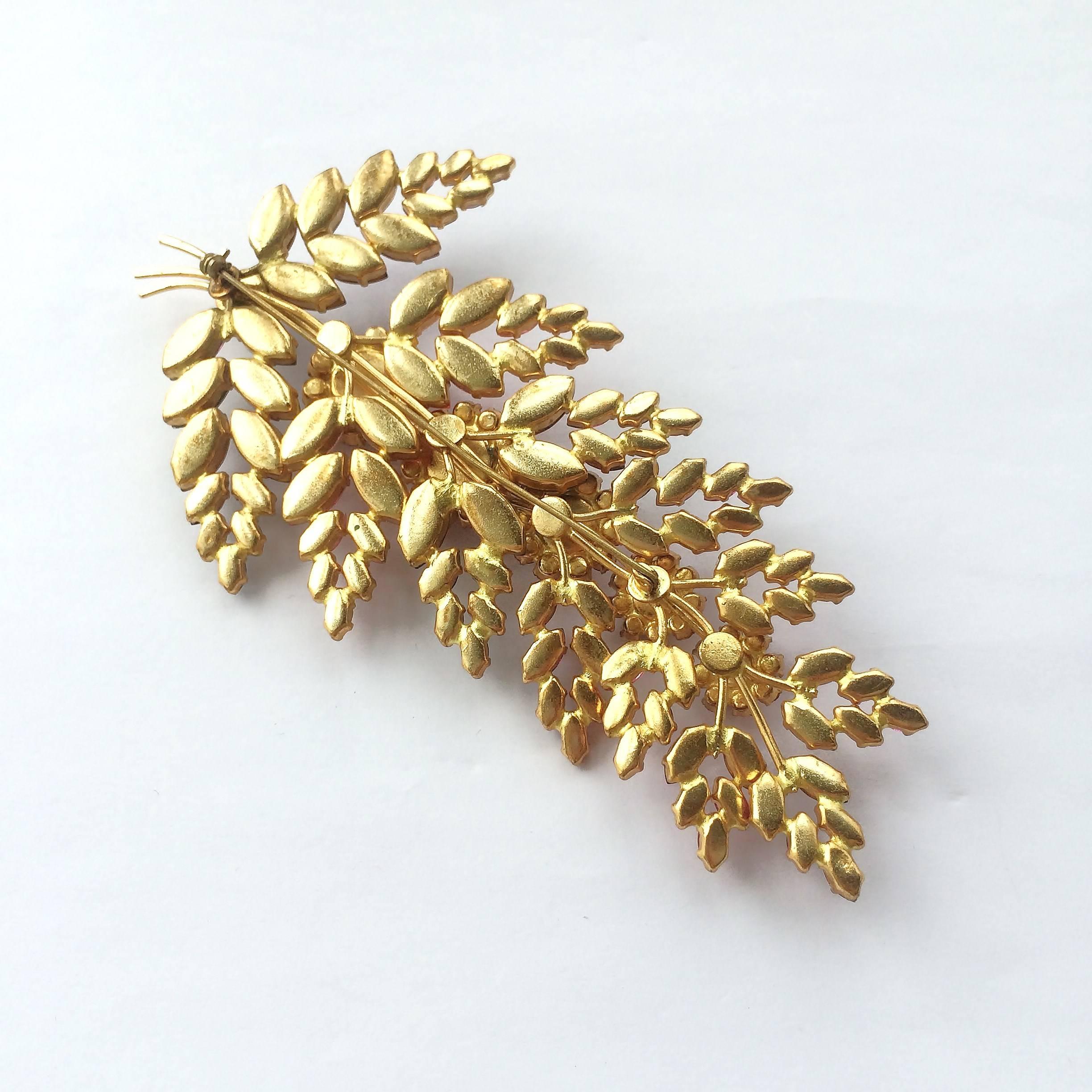 Magnificent 'floral' spray brooch, 1950s In Excellent Condition In Greyabbey, County Down