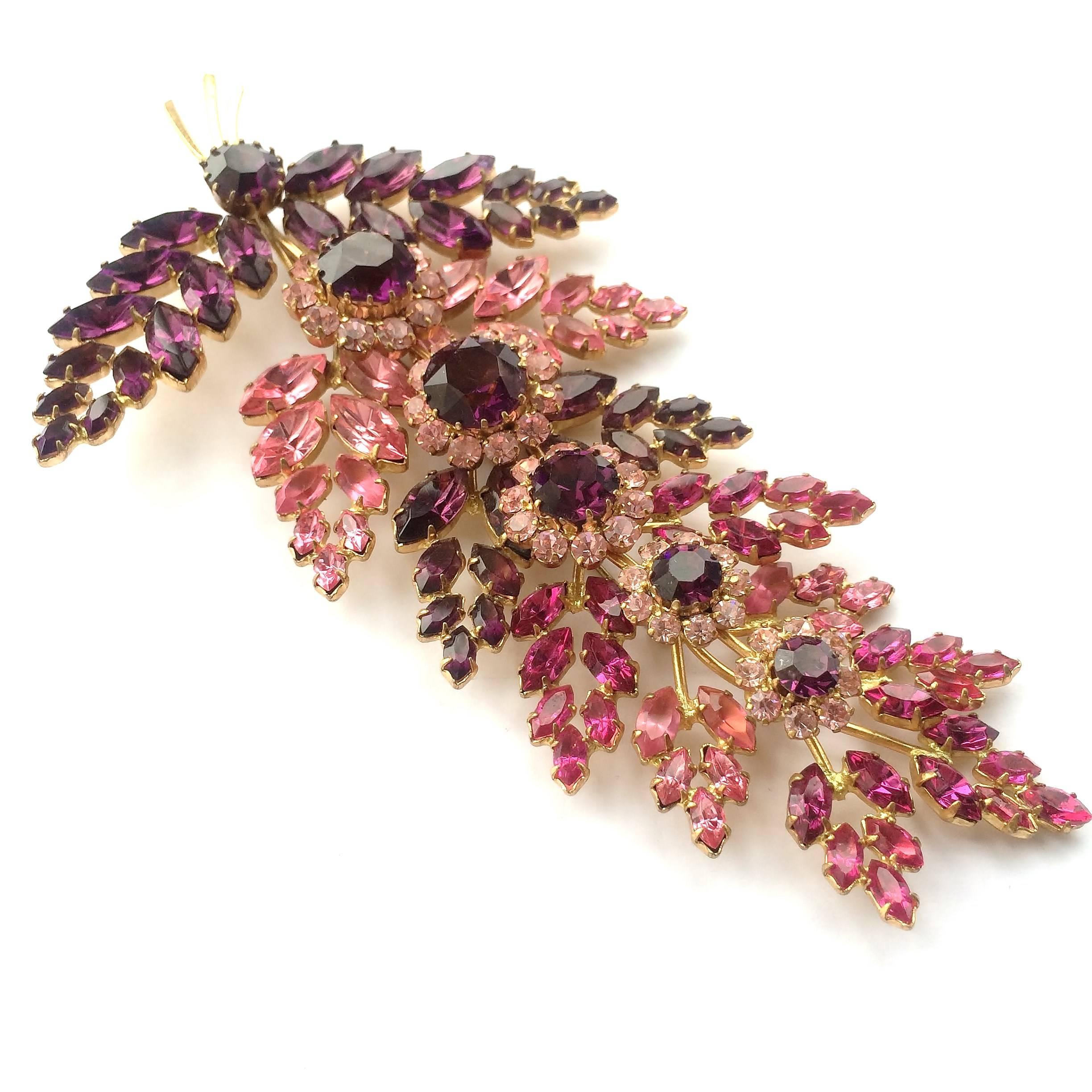 Magnificent 'floral' spray brooch, 1950s 4