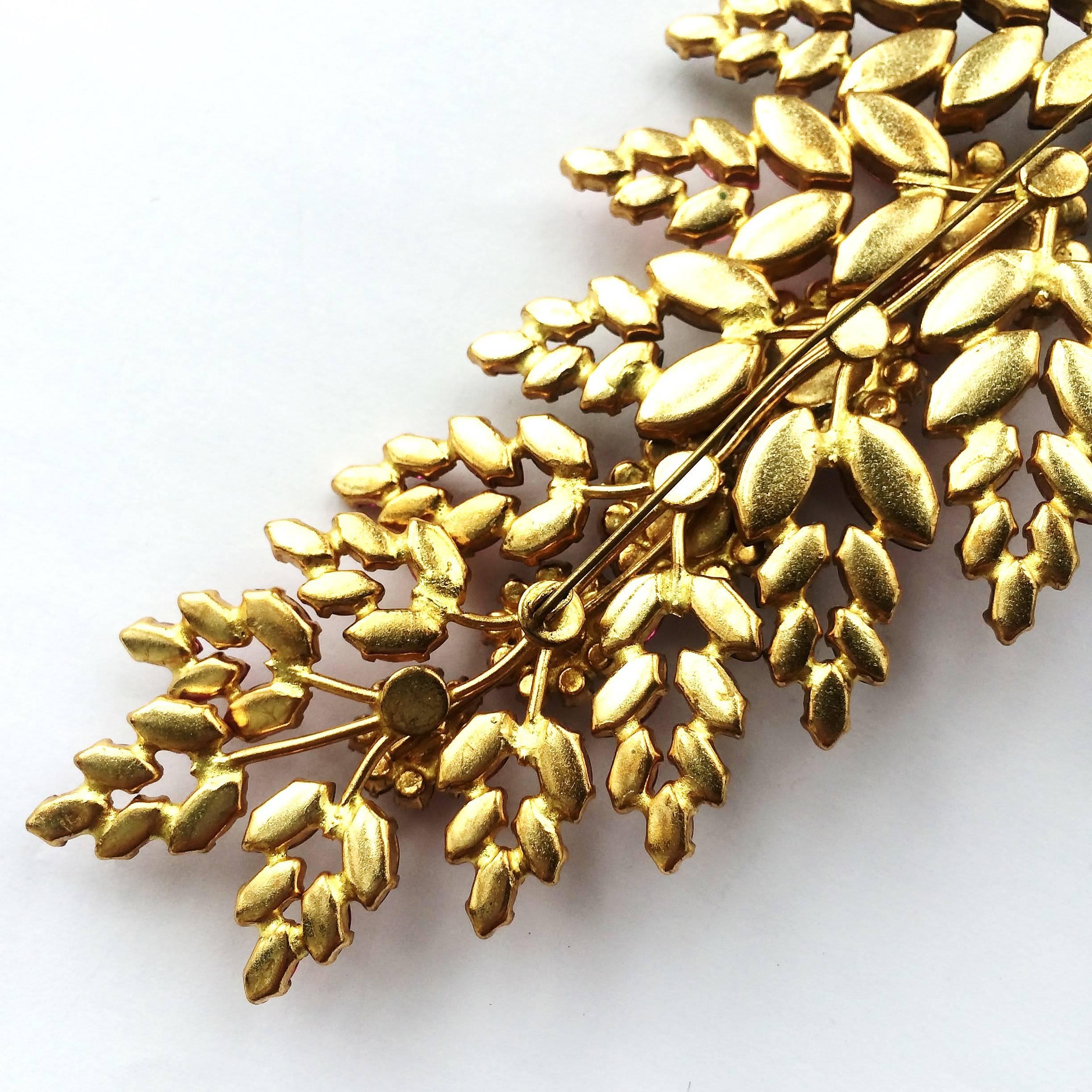 Magnificent 'floral' spray brooch, 1950s 5