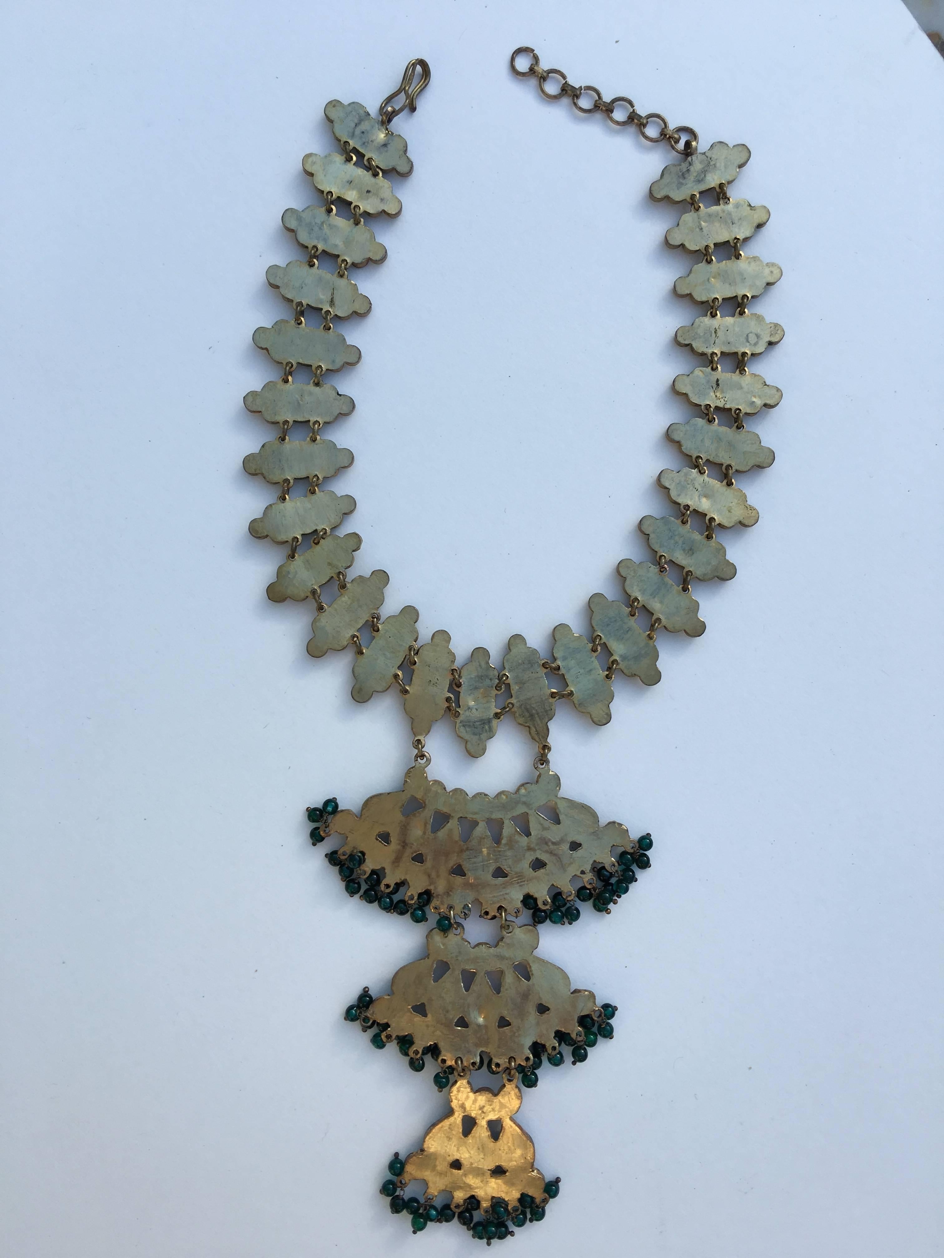 Moghul inspired Kenneth Lane 1960s collar and bib necklace In Fair Condition In Greyabbey, County Down