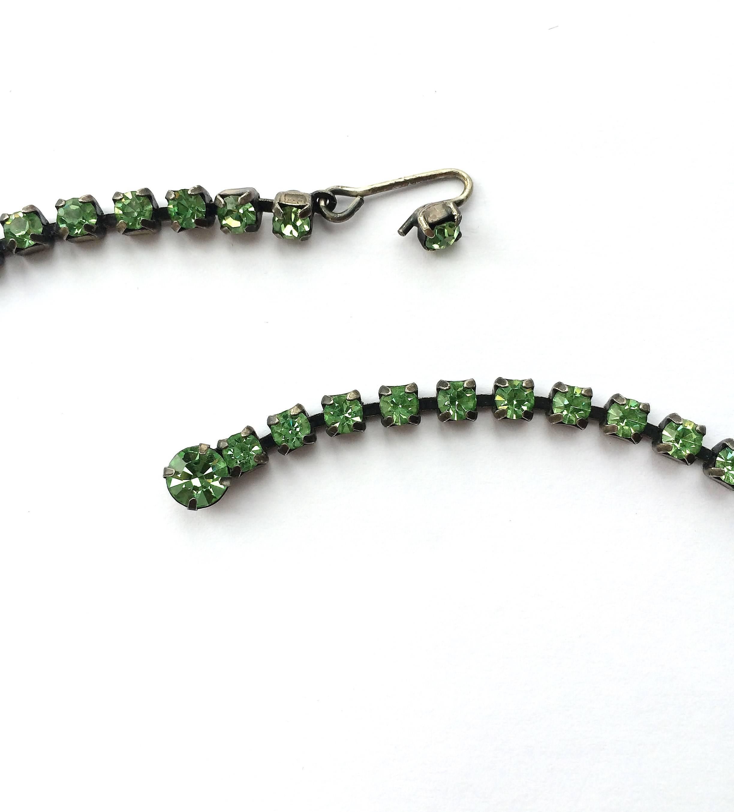 Elsa Schiaparelli 1950s 'Lava' rock green three piece parure 3