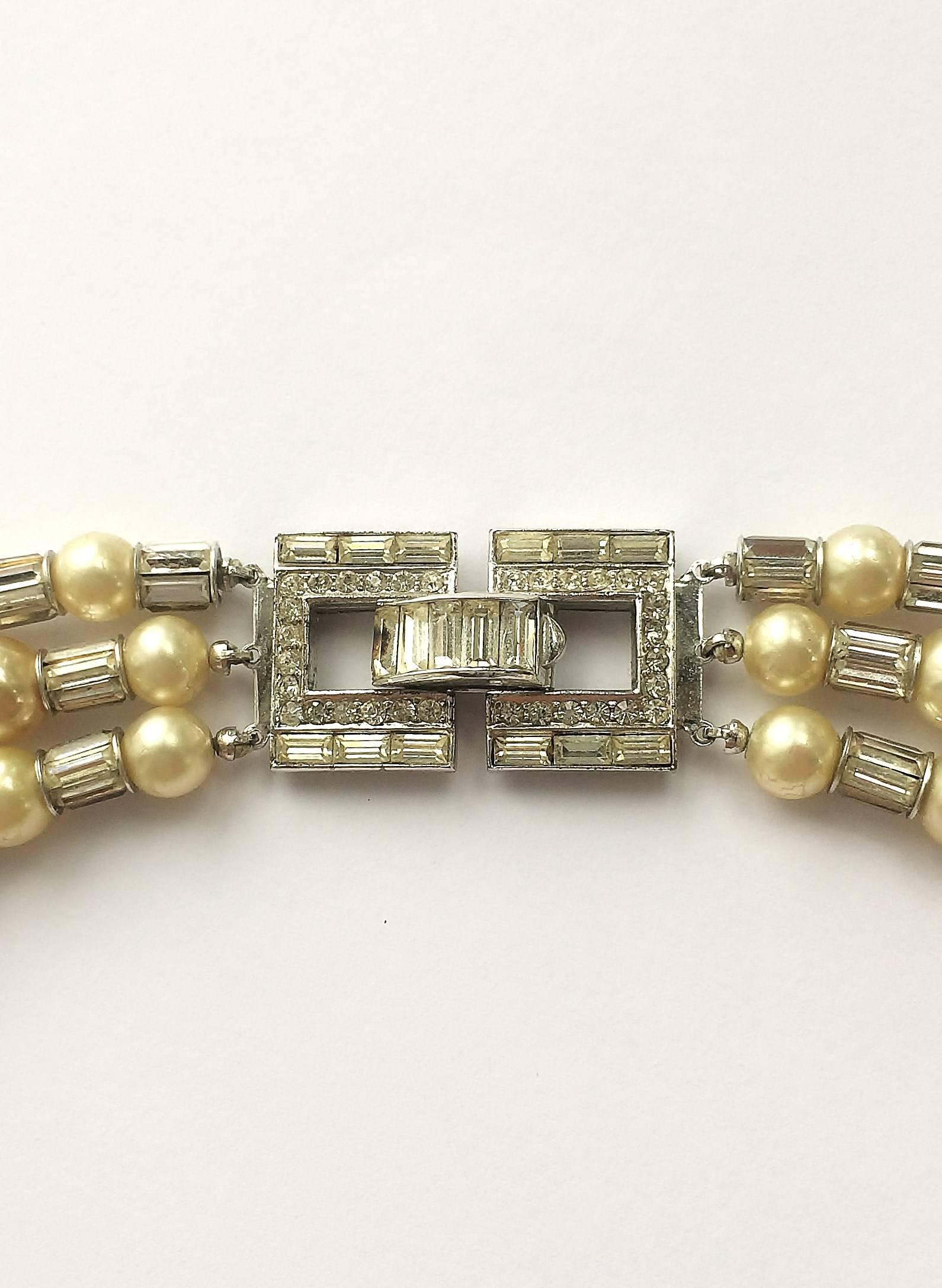 Iconic and utterly unique Trifari 'Mamie Eisenhower' pearl and paste choker, 195 1