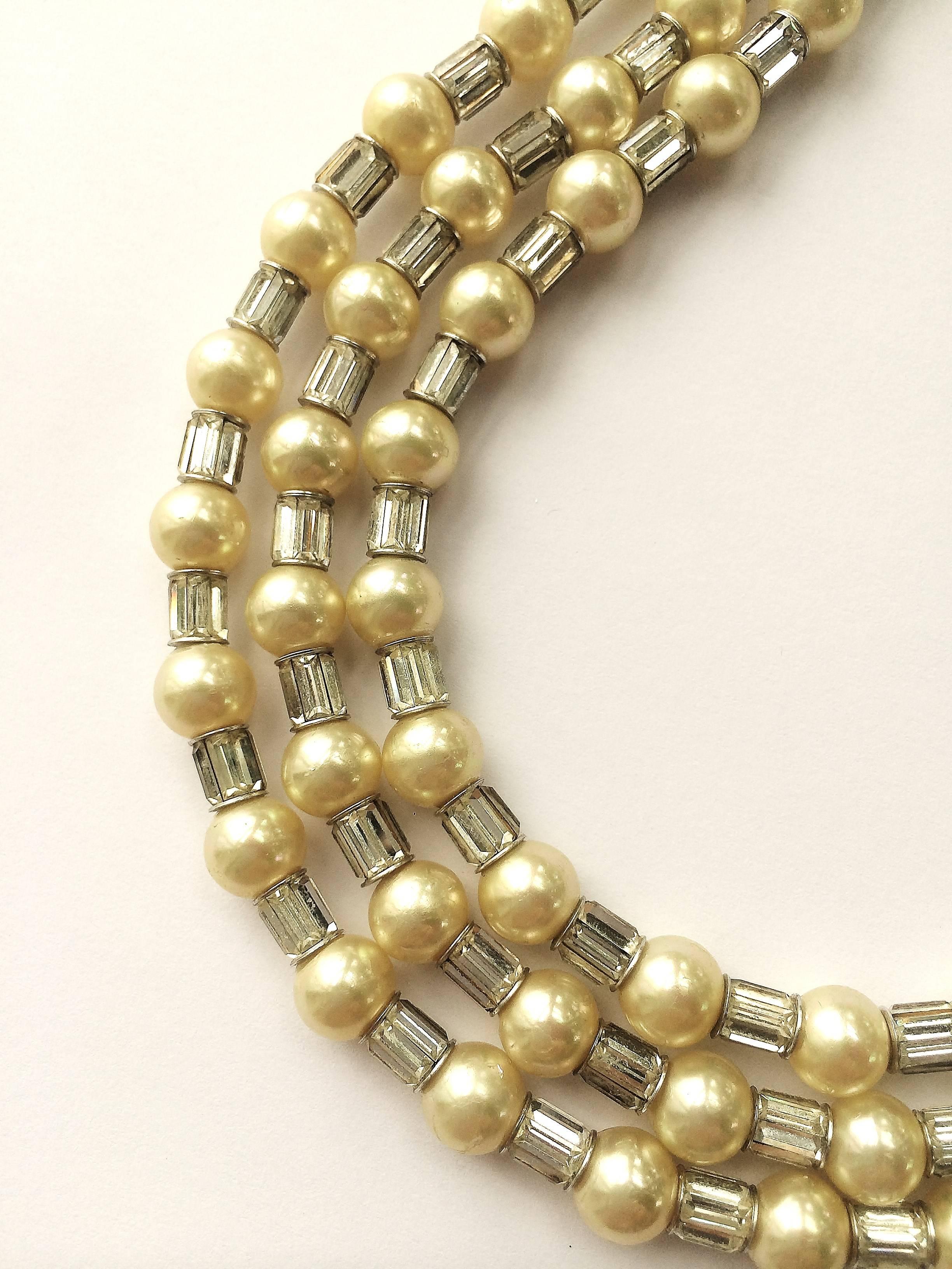 Iconic and utterly unique Trifari 'Mamie Eisenhower' pearl and paste choker, 195 3