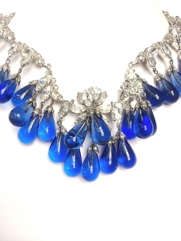 Sapphire drop and paste necklace, att. Roger Scemama for Christian Dior ...