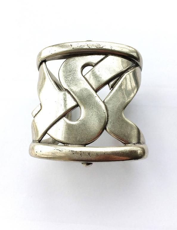 Yves Saint Laurent statement cuff bangle For Sale at 1stDibs