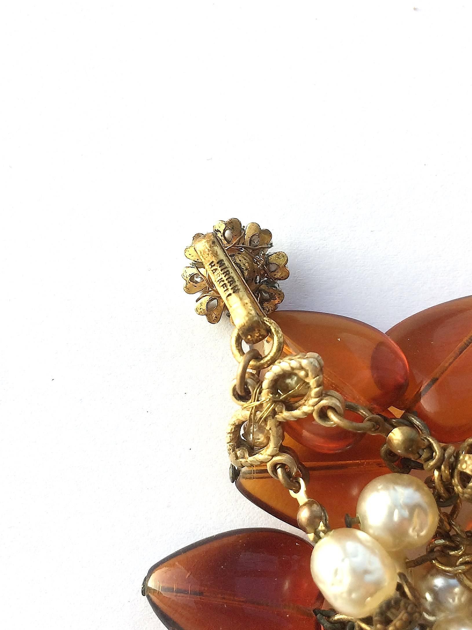 Miriam Haskell, collier de perles baroques et de verre avec boucles d'oreilles assorties, années 1960 en vente 1