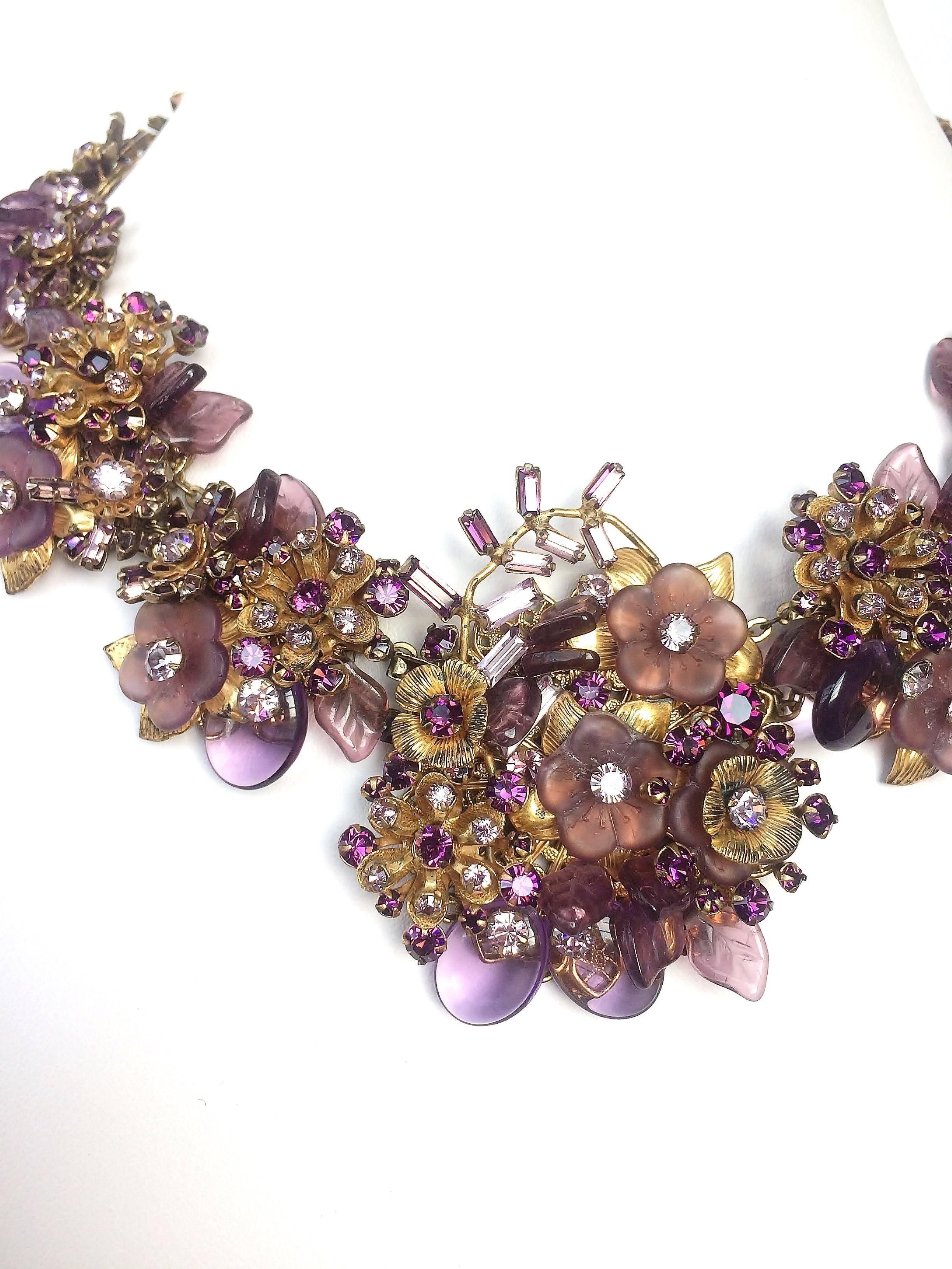 Spectacular Miriam Haskell necklace and earrings, 1960s 3
