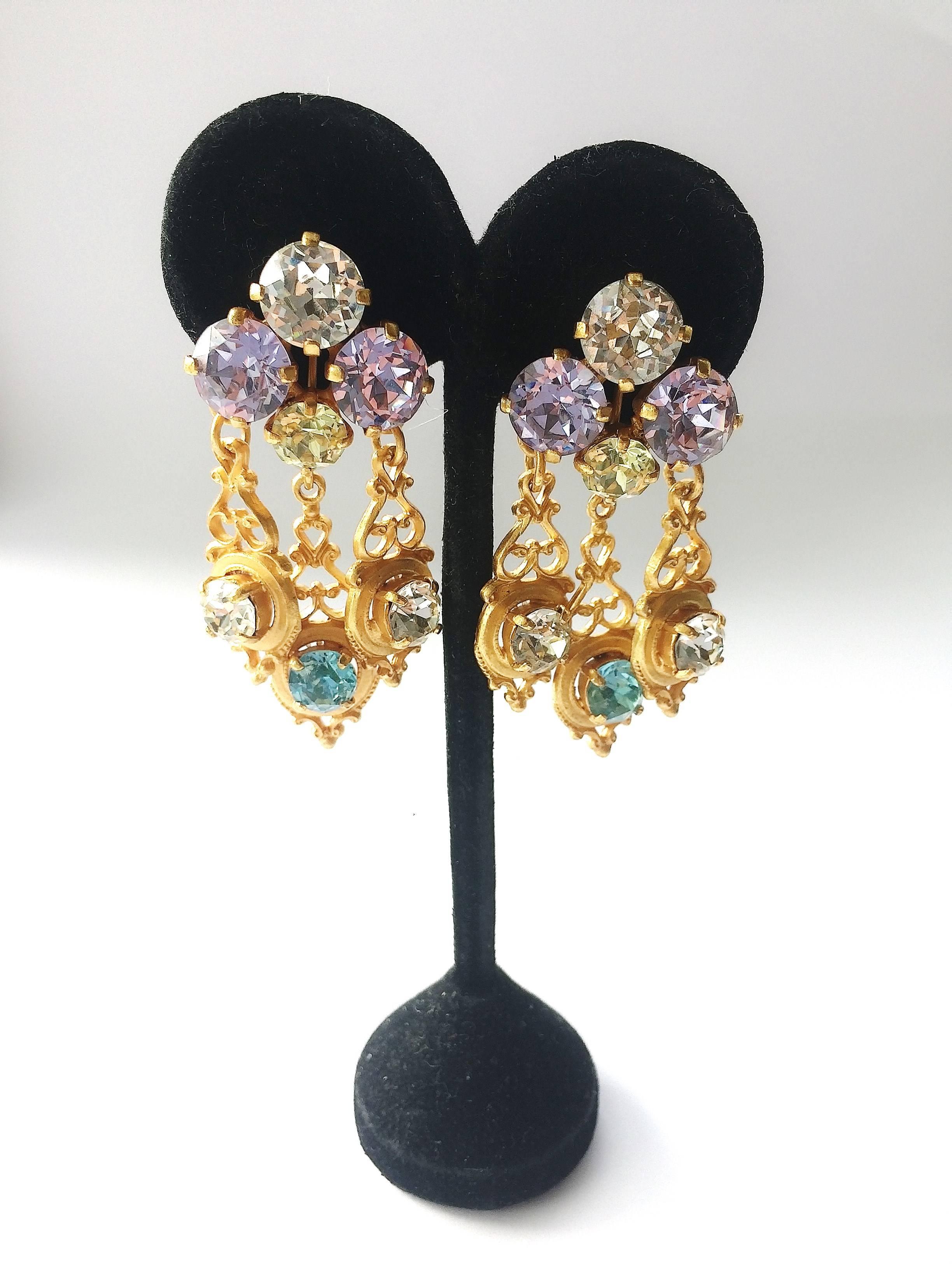 Triple drop earrings, att. Christian Dior , early 1950s 1