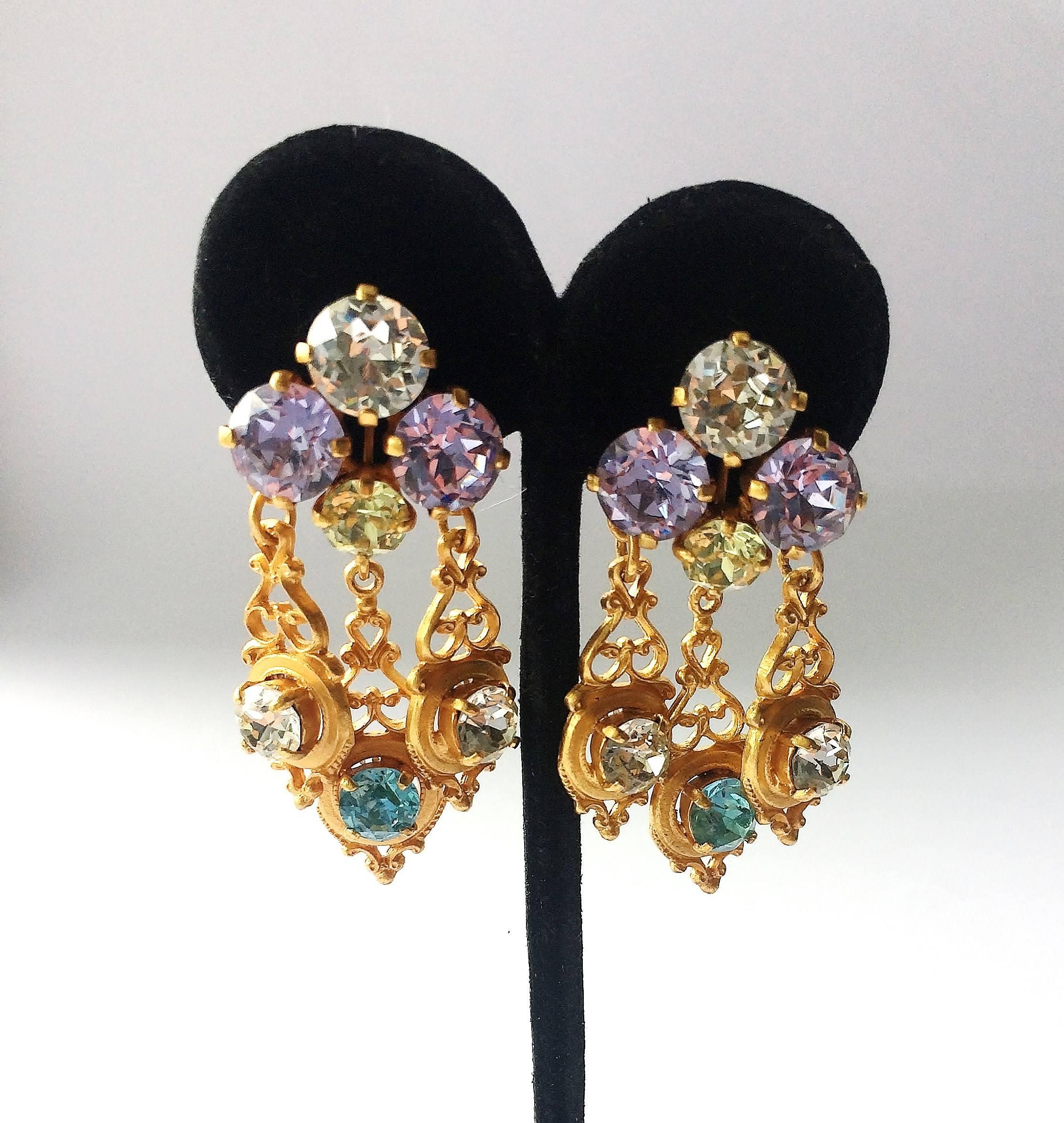 Triple drop earrings, att. Christian Dior , early 1950s 2