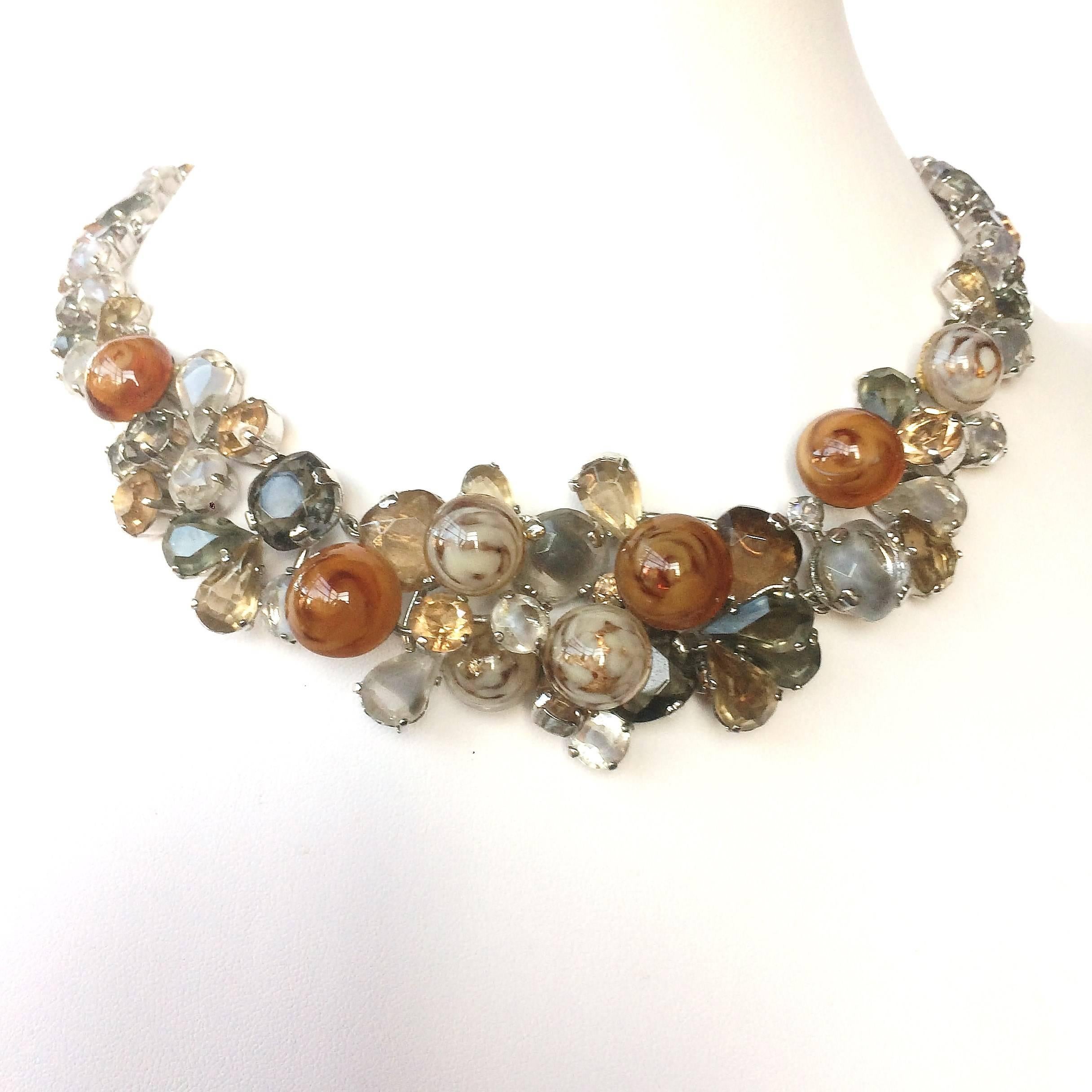 Marbled glass and paste necklace, Christian Dior, 1958 In Excellent Condition In Greyabbey, County Down