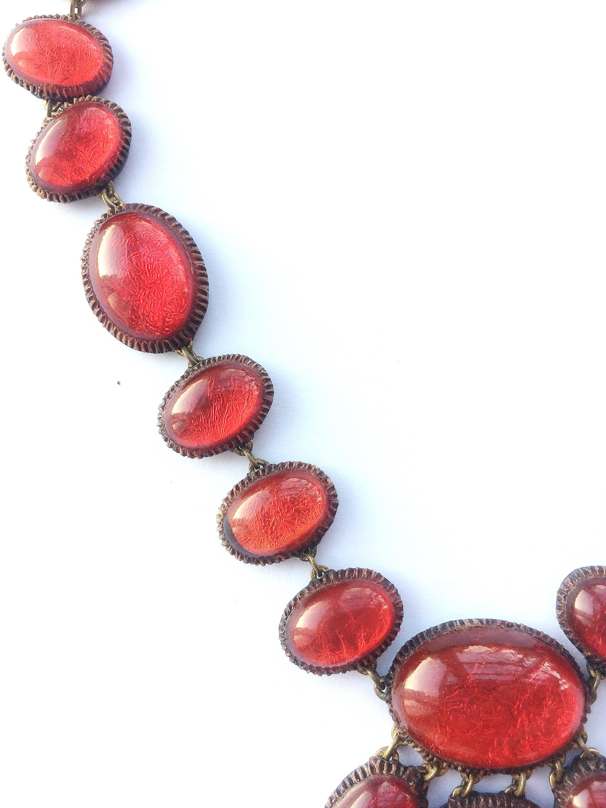 Women's Resin and foil pendant necklace, France, 1960s