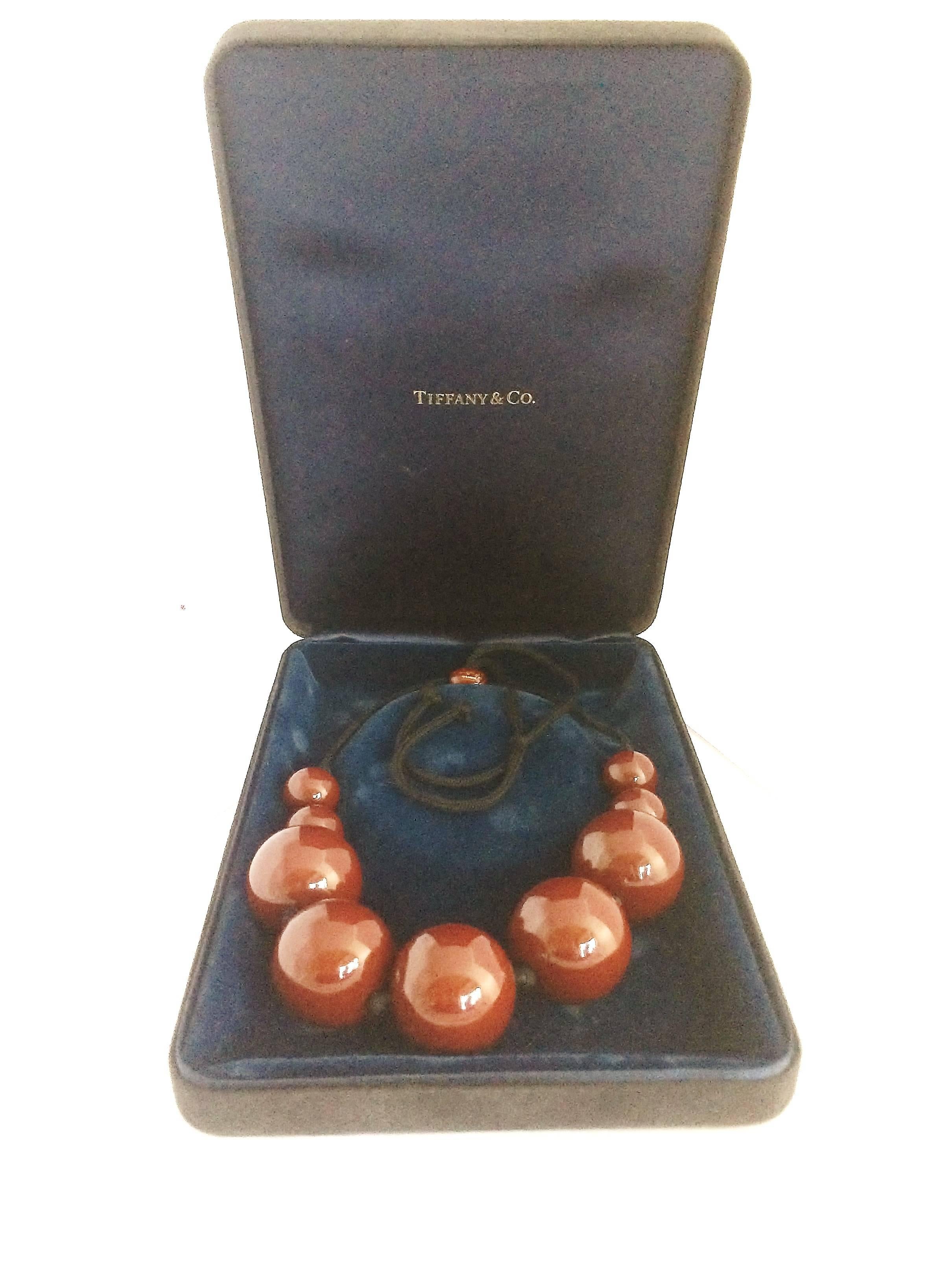 Japanese lacquer Elsa Peretti  'spheres' necklace, Tiffany & Co. In Excellent Condition In Greyabbey, County Down